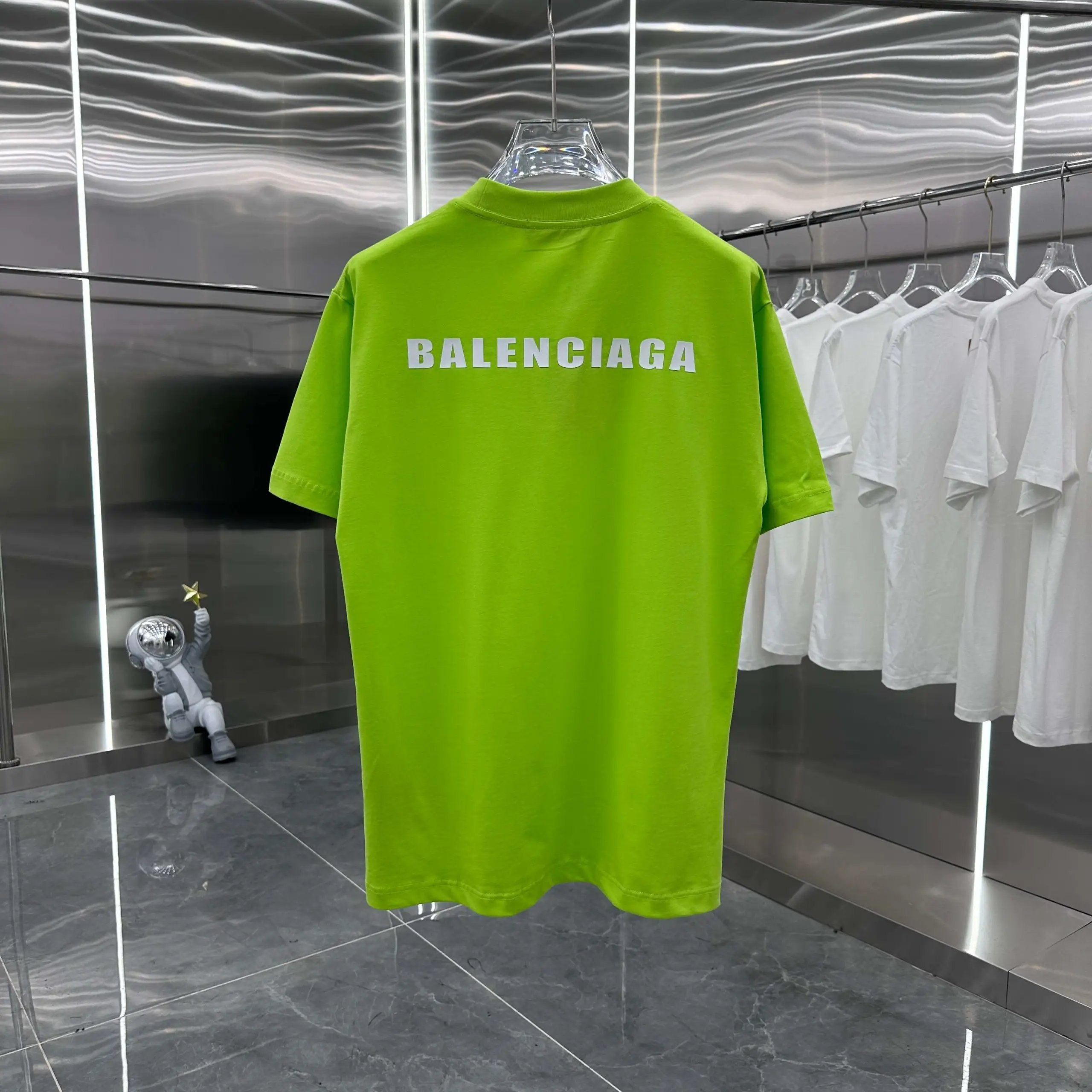 Balenciaga T-shirt Silicone Chest Engraving Mold logo round Neck Short Sleeve25ss New Pure Cotton Unisex Style T T-shirt OS Loose Fit Base Shirt Top Half Sleeve T-Shirt