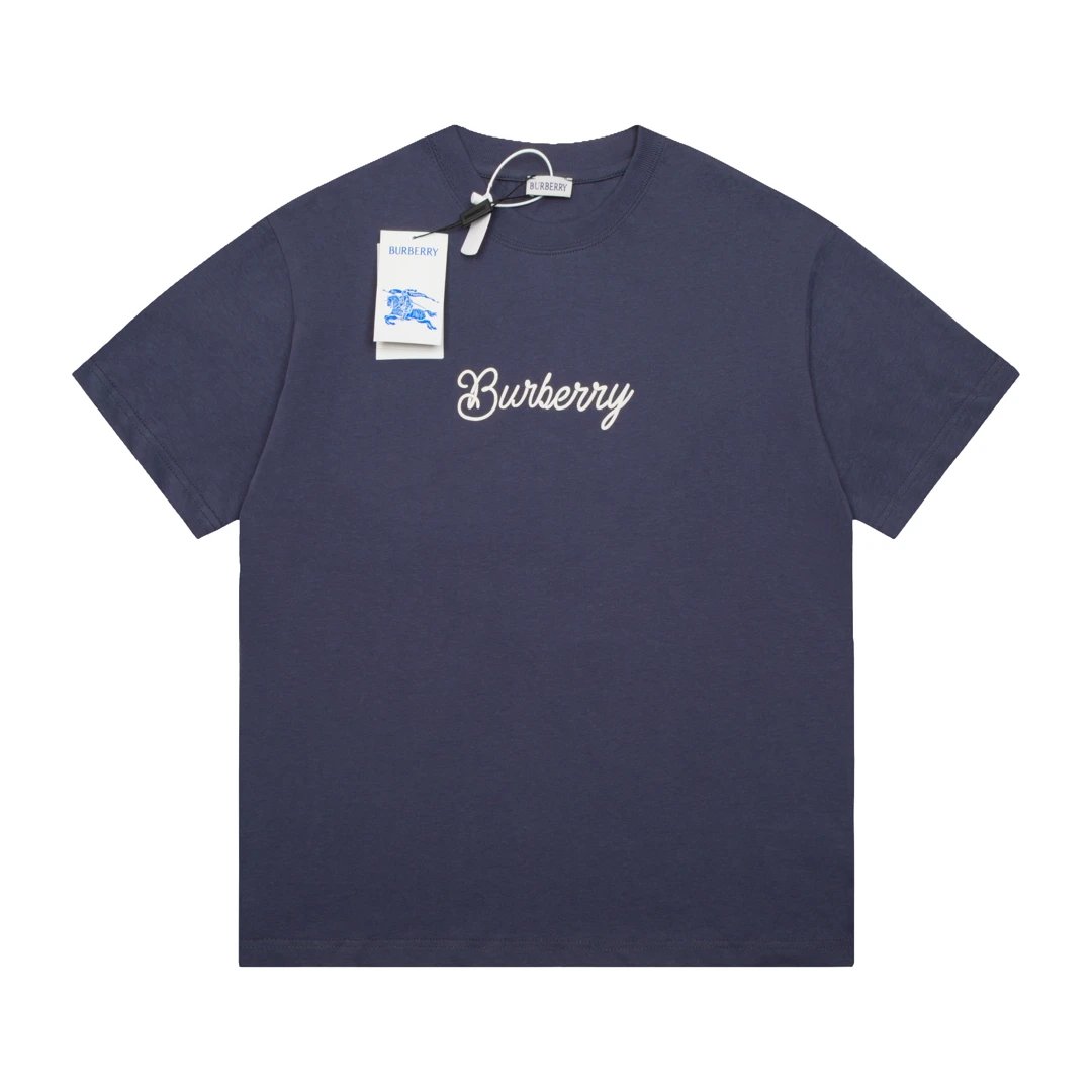 Burberry T-shirt Front Soldier Wave Board Fleece Foam logo round Neck Short Sleeve25ss New Pure Cotton Unisex Style T T-shirt OS Loose Fit Base Shirt Top Half Sleeve T-Shirt