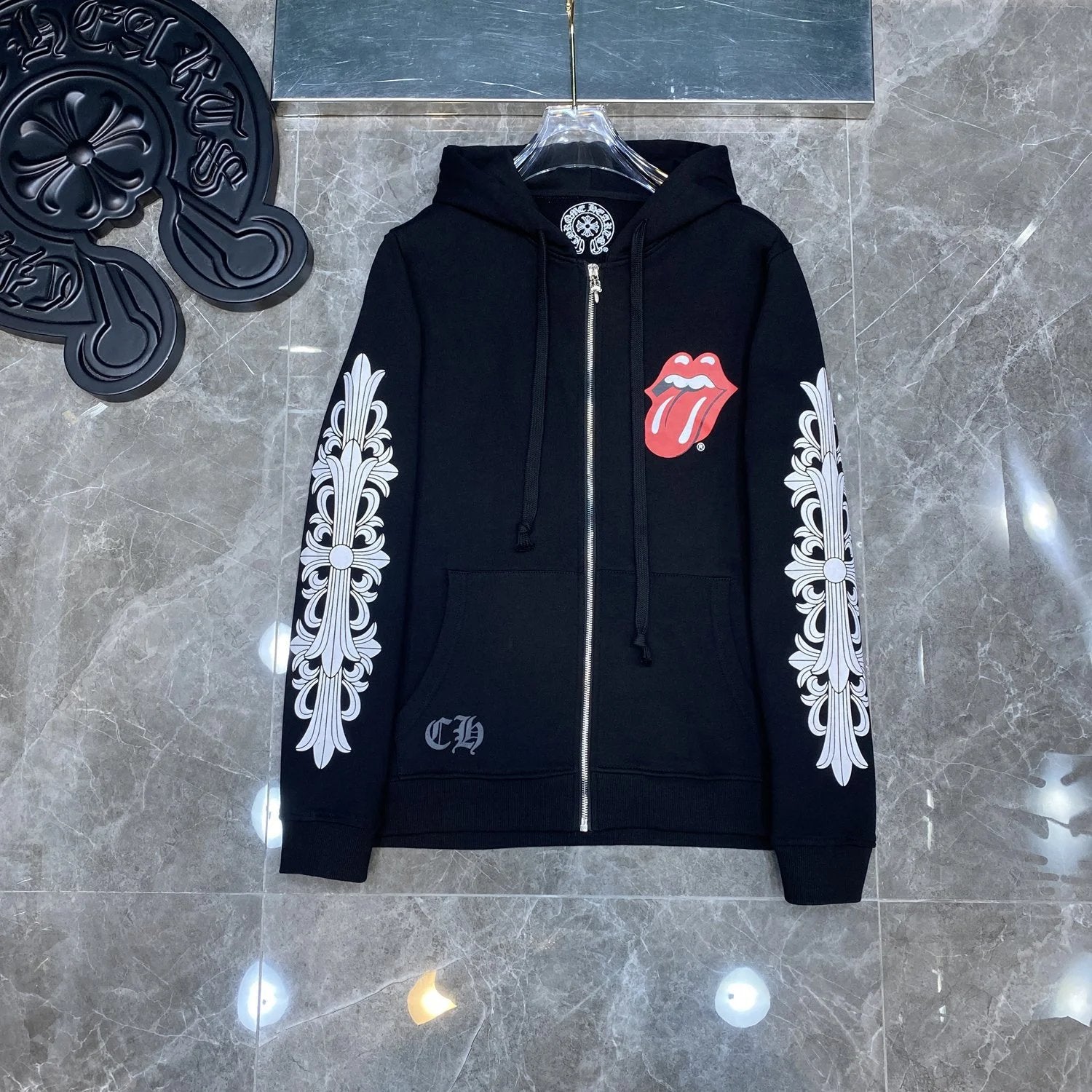 Chrome Hearts Hoodie Cross Hooded Sweater Loose Men's and Women's Zipper Hoodie
