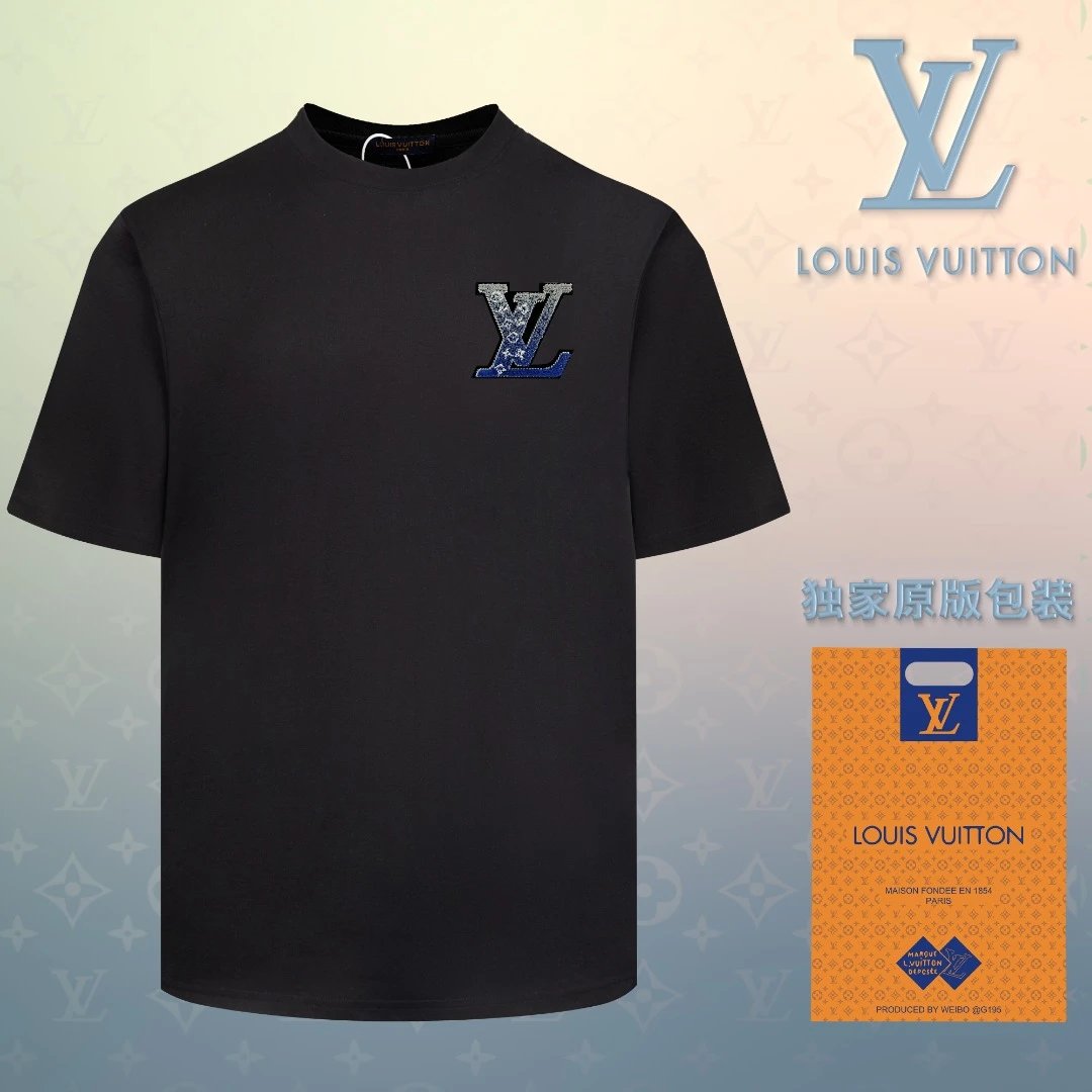 Louis Vuitton LV T-shirt Small Chest Print logo round Neck Short Sleeve25ss New Pure Cotton Unisex Style T T-shirt OS Loose Fit Base Shirt Short Sleeve T-Shirt Top