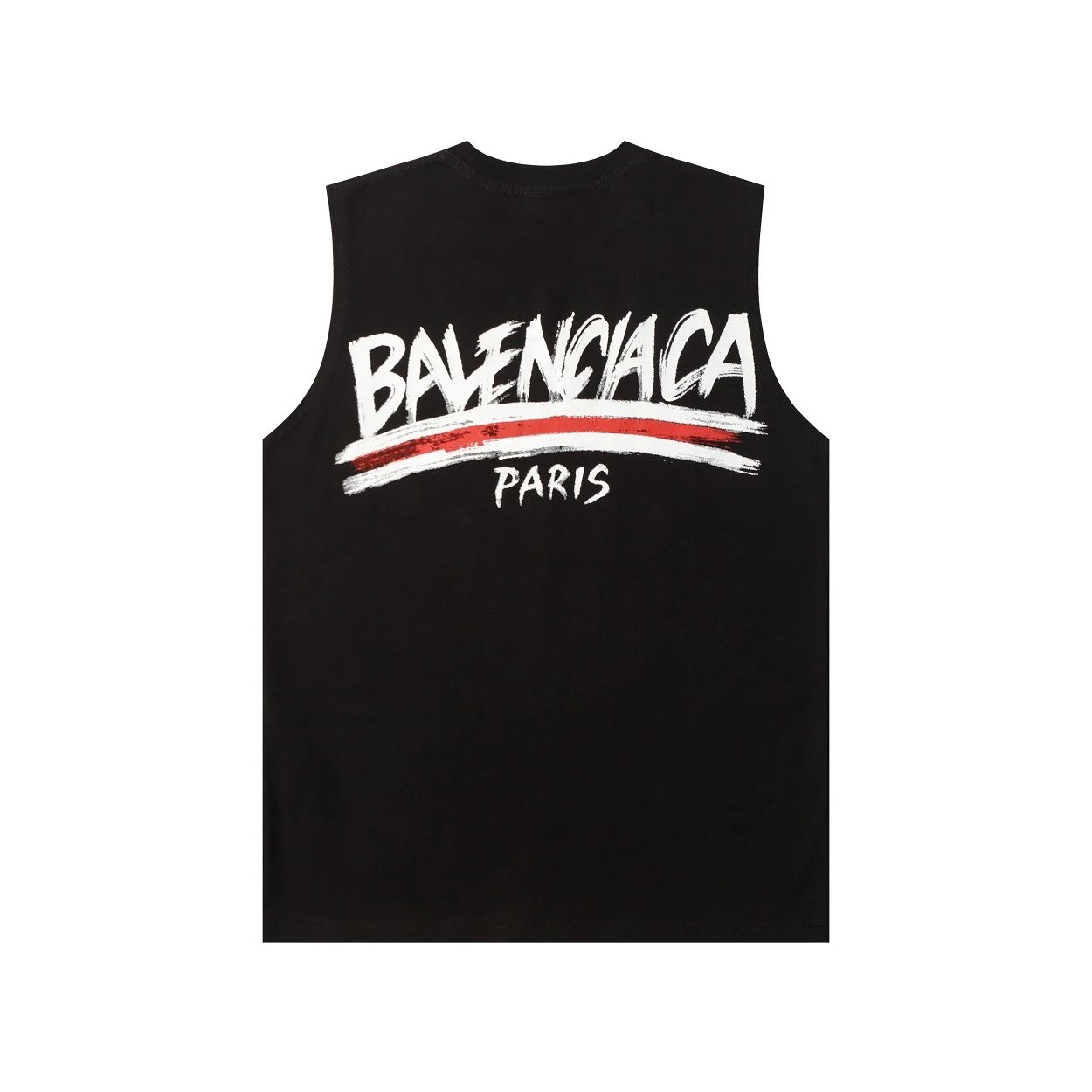 Balenciaga T-shirt Front and Back Cola Graffiti Print logo Sleeveless Short Sleeve Sleeveless Vest25ss New Pure Cotton Unisex Base Shirt Top Half Sleeve T T-shirt OS Loose Fit T-Shirt