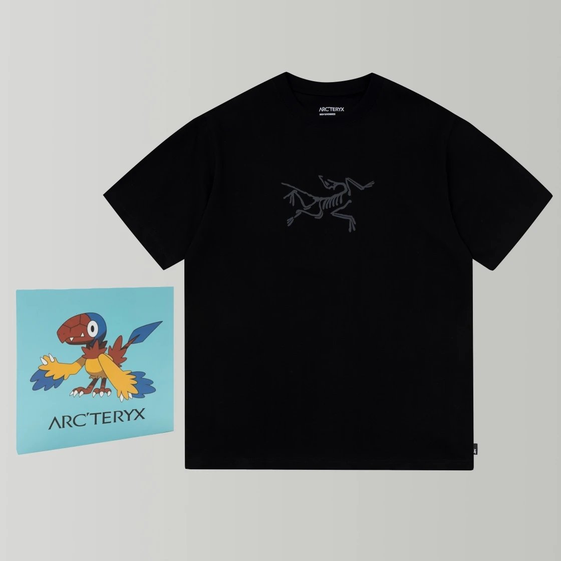 Arc'teryx T-shirt Chest Bird Pattern Print logo round Neck Short Sleeve25ss New Pure Cotton Unisex Style T T-shirt OS Loose Fit Base Shirt Top Half Sleeve T-Shirt