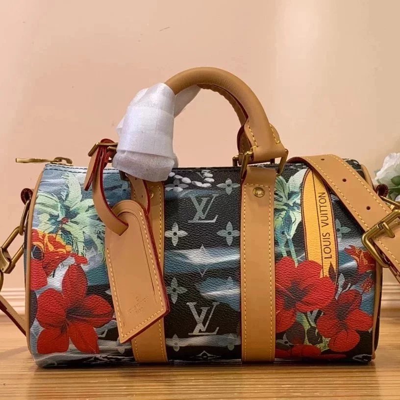 Louis Vuitton LV Men's Bag Top version 【Original in Stock】M25540Silk Screen(Surfing)Men's Pillow Bag keepal25Handbag Mini Travel Bag Travel Bag New Men's Bag Handbag Silk Screen Pillow Bag24New Women's Bag