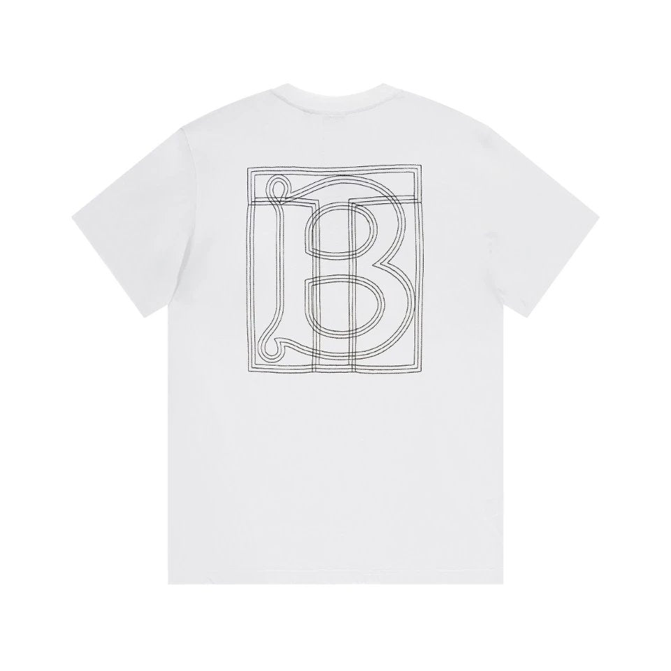 Burberry T-shirt Back TB Printing logo round Neck Short Sleeve25ss New Pure Cotton Unisex Style T T-shirt OS Loose Fit Base Shirt Top Half Sleeve T-Shirt