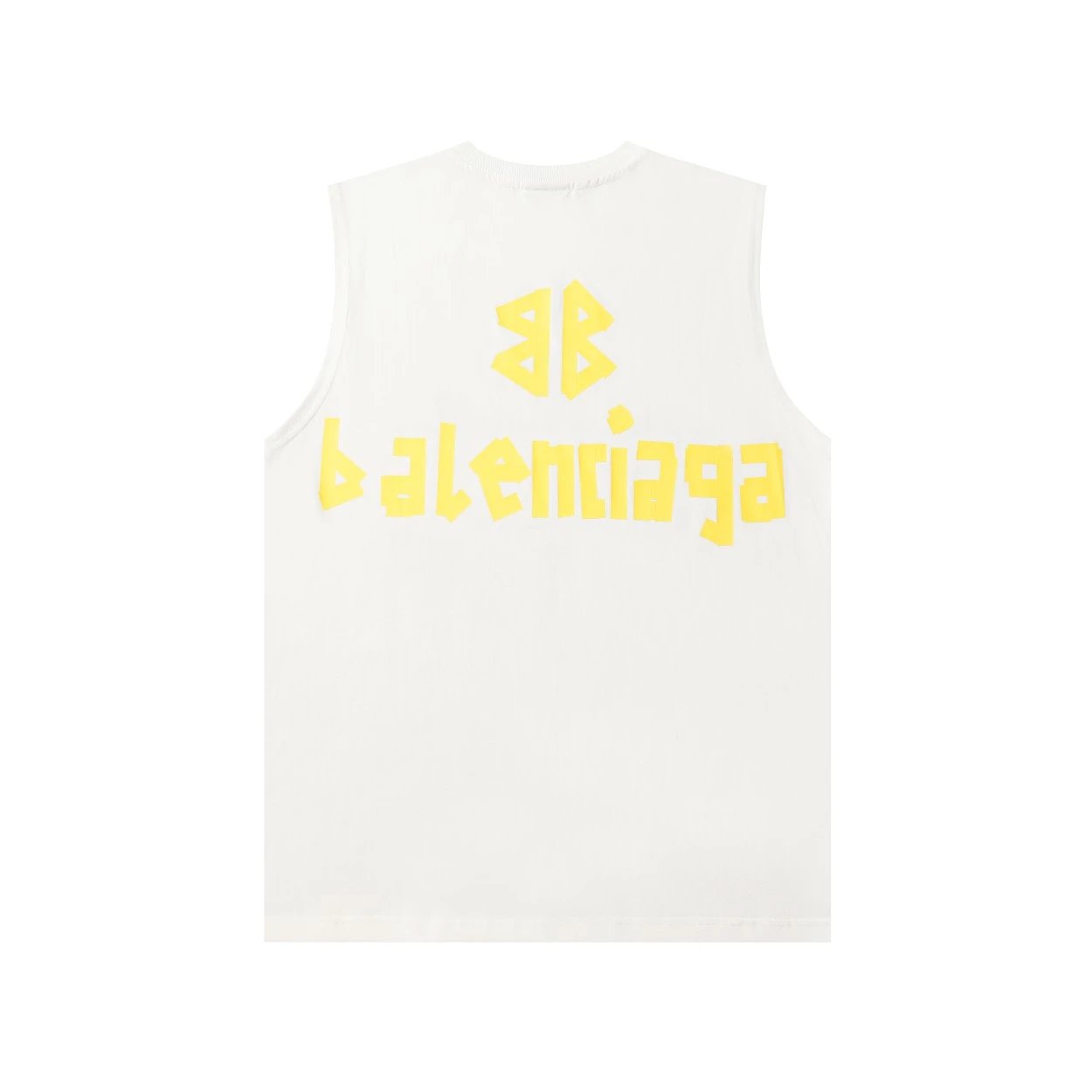Balenciaga T-shirt Front and Back Tape Letter Print logo Sleeveless Short Sleeve Sleeveless Vest25ss New Pure Cotton Unisex Style T T-shirt OS Loose Fit Base Shirt Top Half Sleeve T-Shirt
