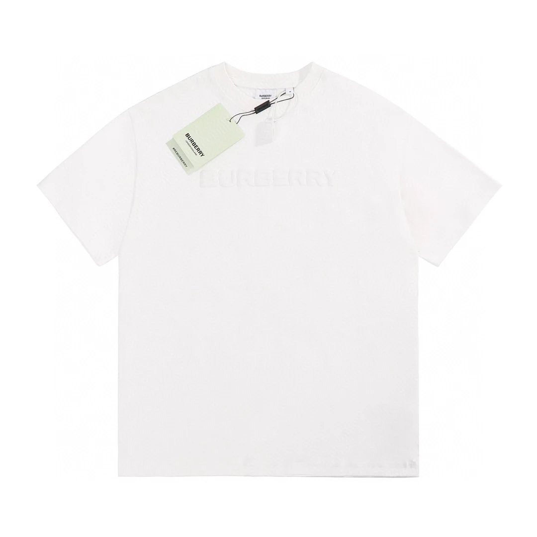 Burberry T-shirt Classic Style Chest Logo Foam logo round Neck Short Sleeve25ss New Pure Cotton Unisex Style T T-shirt OS Loose Fit Base Shirt Top Half Sleeve T-Shirt