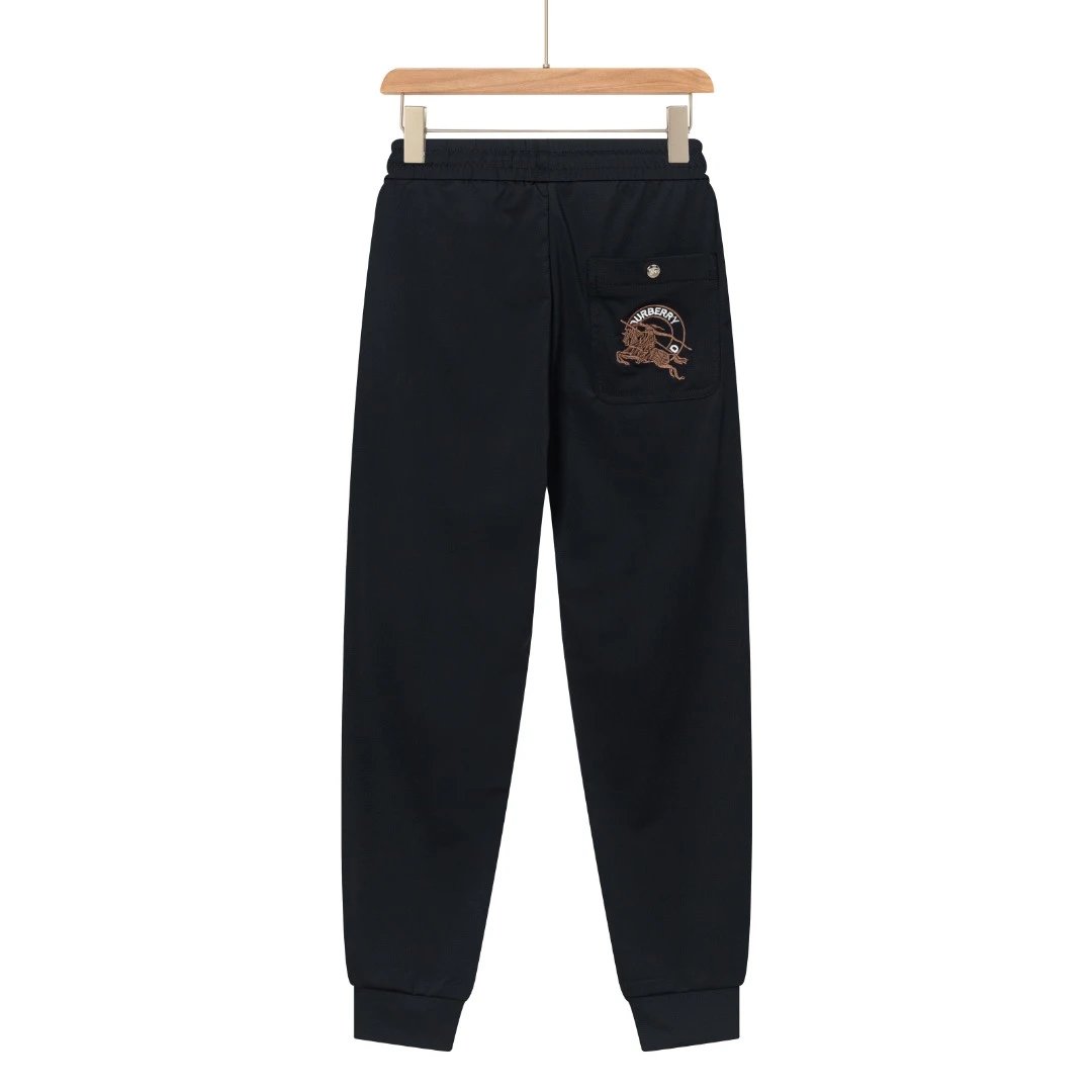 Burberry Sweatpants Front and Back Knight Embroidery logo Cuffed Sweatpants25ss Spring Summer New Sports Pants Autumn Pure Cotton Unisex Long Pants Drawstring Loose Plus Size Casual Pants
