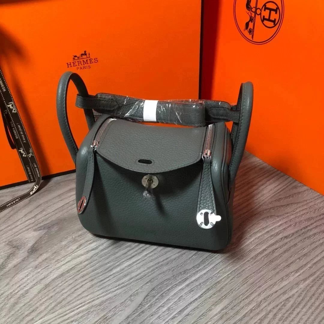 Hermes men's bag Top version 【H Handmade】2020Imported Calfskin Pure Hand Lindy Bag Doctor Bag Shoulder Handbag Medical Box Minilindy19cm26cm Women's Bag