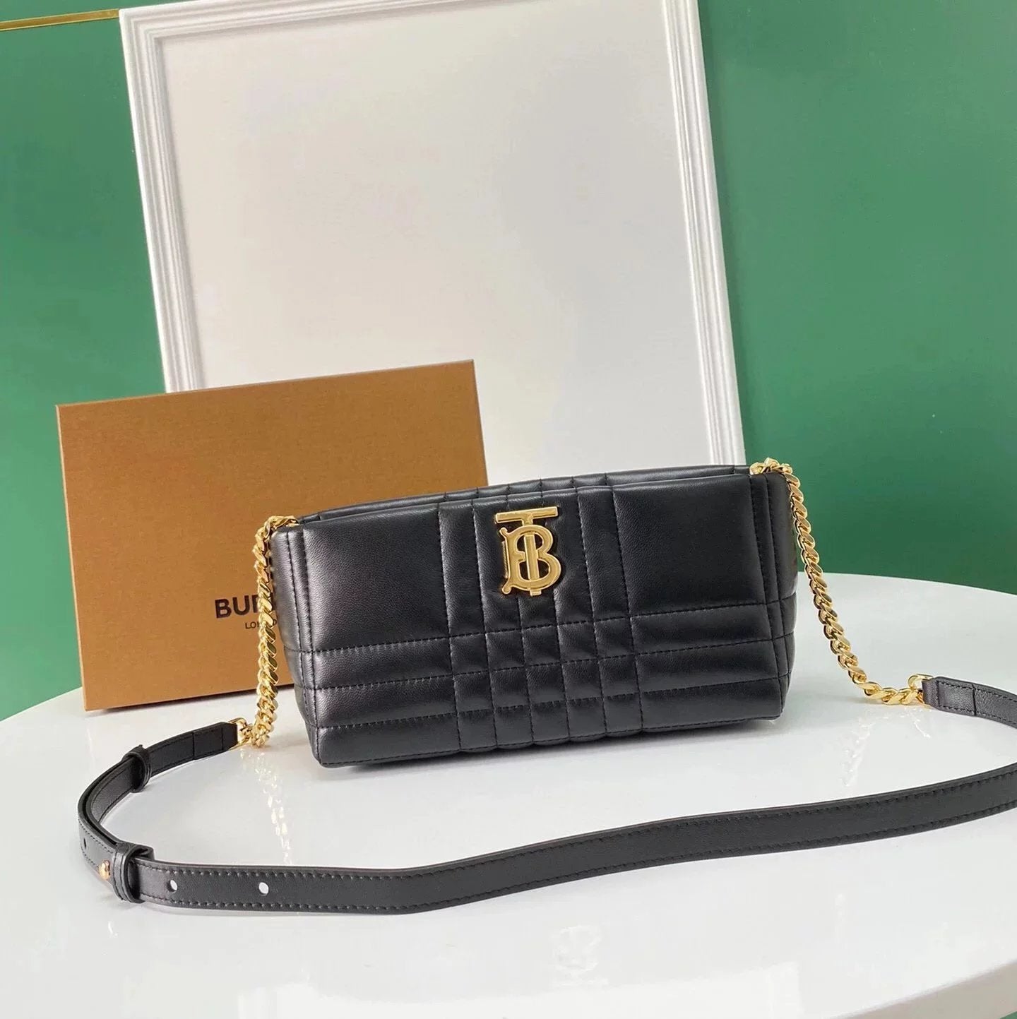 Burberry Women's Bag Top version Exclusive Level Surrogate Shopping|Soft Sheepskin Cloud Bag TB Quilting lola Lola Bag Three-Dimensional Plaid Chain Bag Shoulder Messenger Bag