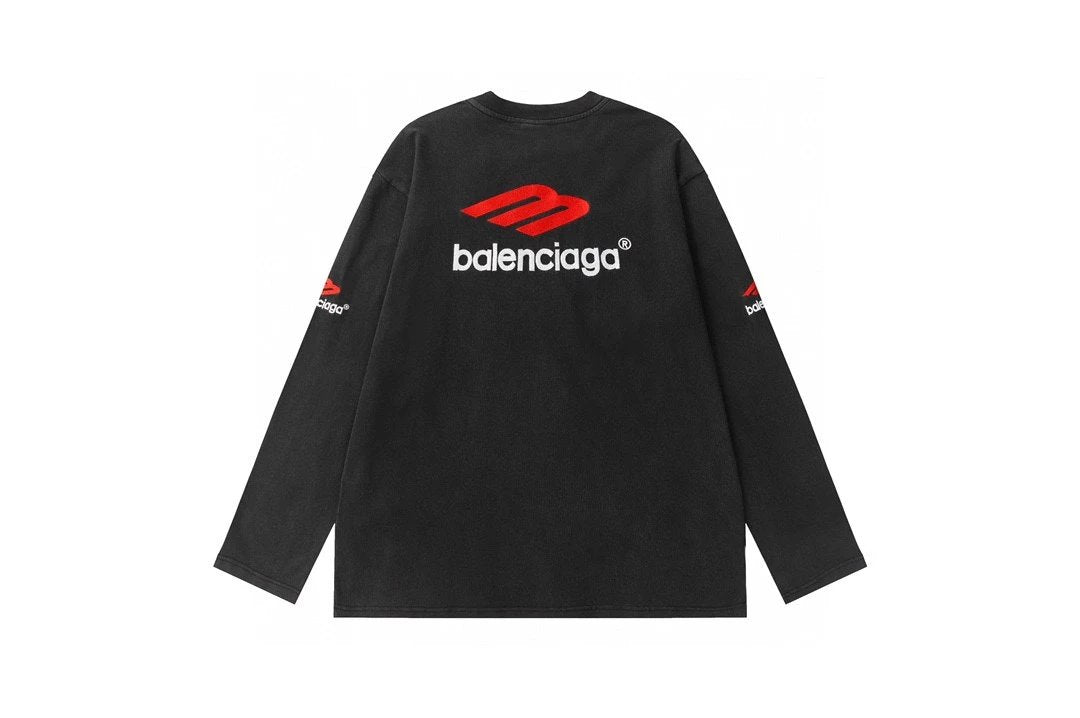 Balenciaga Hoodie M Label LOGO Embroidered Vintage Crewneck Sweatshirt Long Sleeve Base Shirt Jacket Top Fashion Unisex Sports Casual Loose Fit Versatile Autumn Winter New Arrival