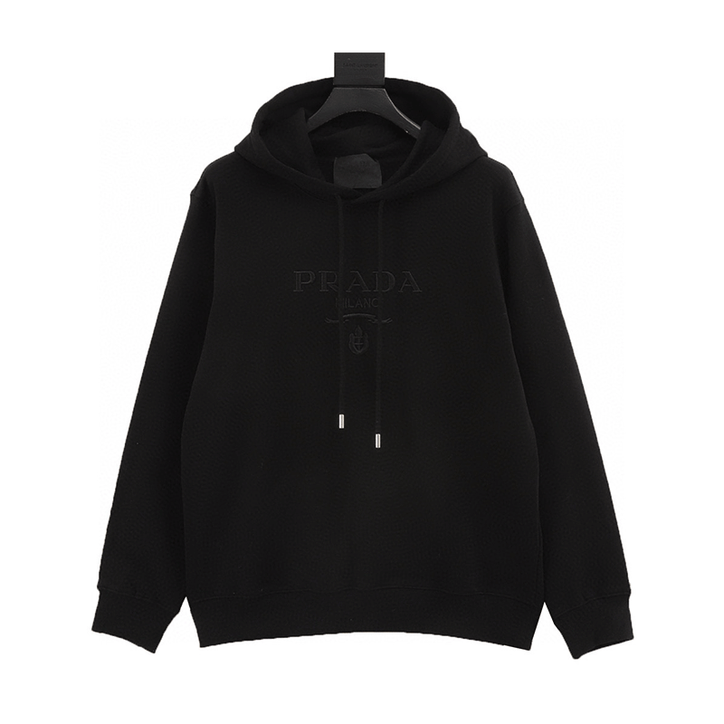 PRADA Hoodie Classic Three-Dimensional Embroidered Hoodie Same Style for Men and Women