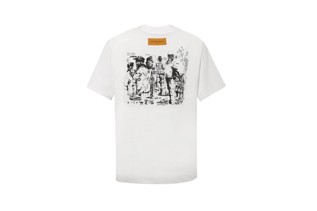 Louis Vuitton LV T-shirt Employee benefits Logo Logo Crew Neck Short Sleeve Pure Cotton T Unisex T-Shirt OS Loose Fit Base Shirt Summer New Casual Simple T-Shirt