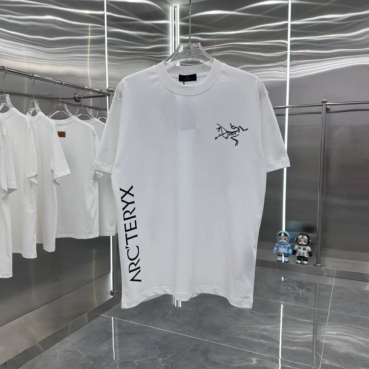 Arc'teryx T-shirt Front Letter Bird Pattern Print logo round Neck Short Sleeve25ss New Pure Cotton Unisex Style T Casual T-Shirt Base Layer Shirt OS Loose Fit Half Sleeve Top Plus Size