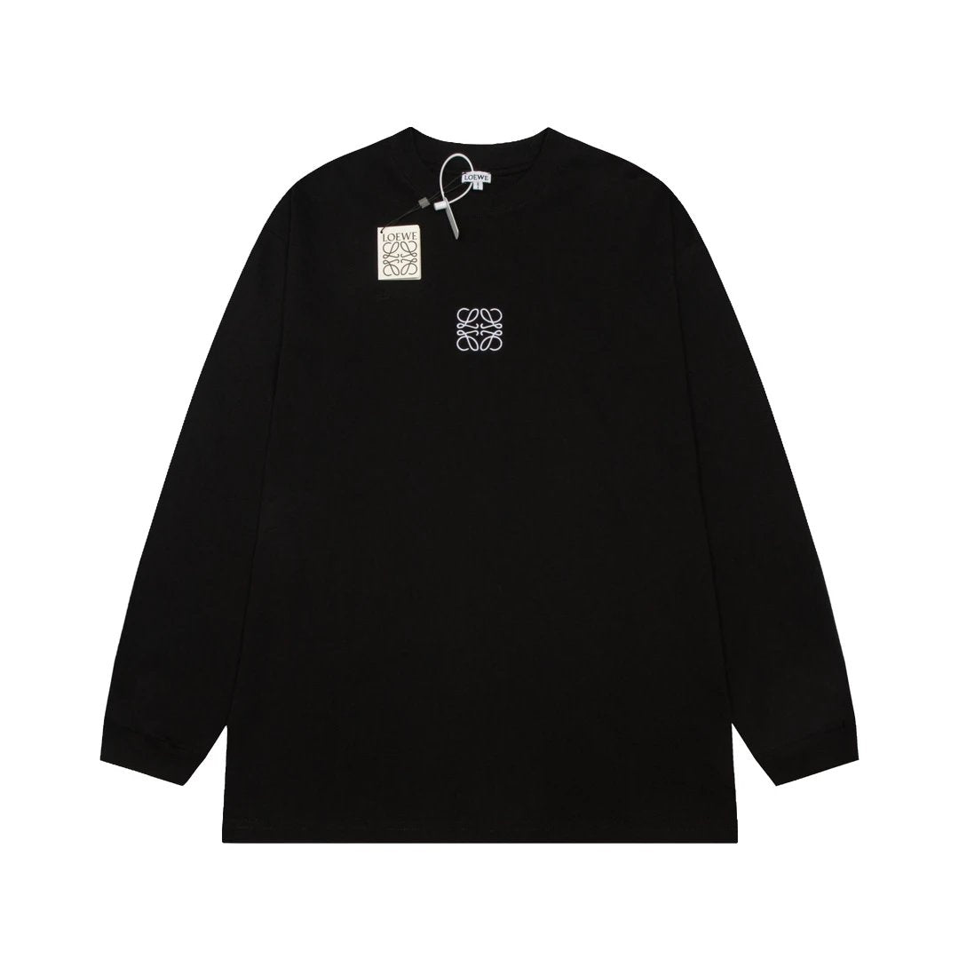 LOEWE Hoodie Chest logo Embroidered Crewneck Sweatshirt Long Sleeve Base Shirt Jacket Top Fashion Unisex Sports Casual OS Loose Fit Versatile New Autumn Winter Collection