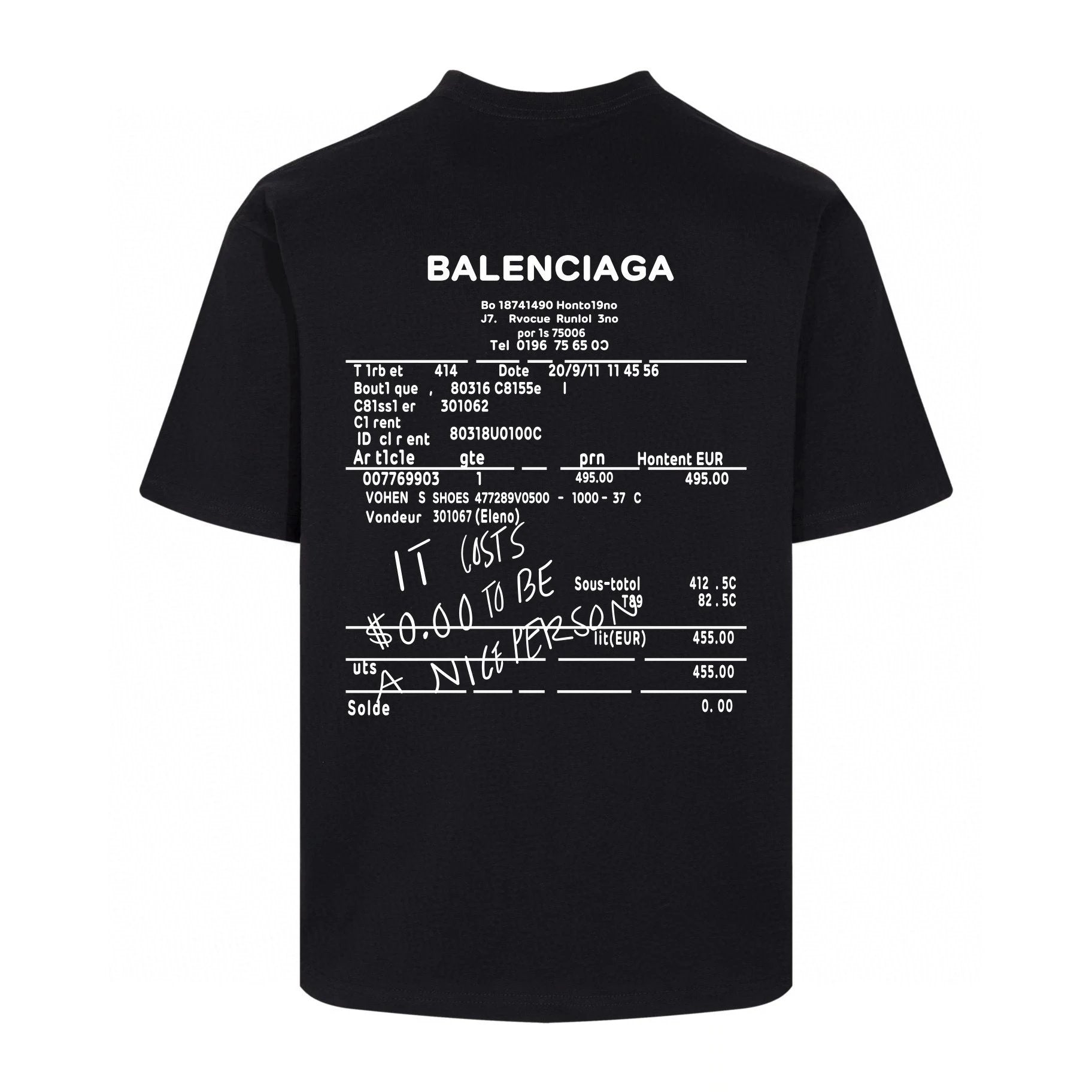 Balenciaga T-shirt Back with English Number Print logo round Neck Short Sleeve25ss New pure cotton T Unisex T-Shirt OS Drop Shoulder Loose Fit Base Shirt Top T-Shirt Short Sleeve