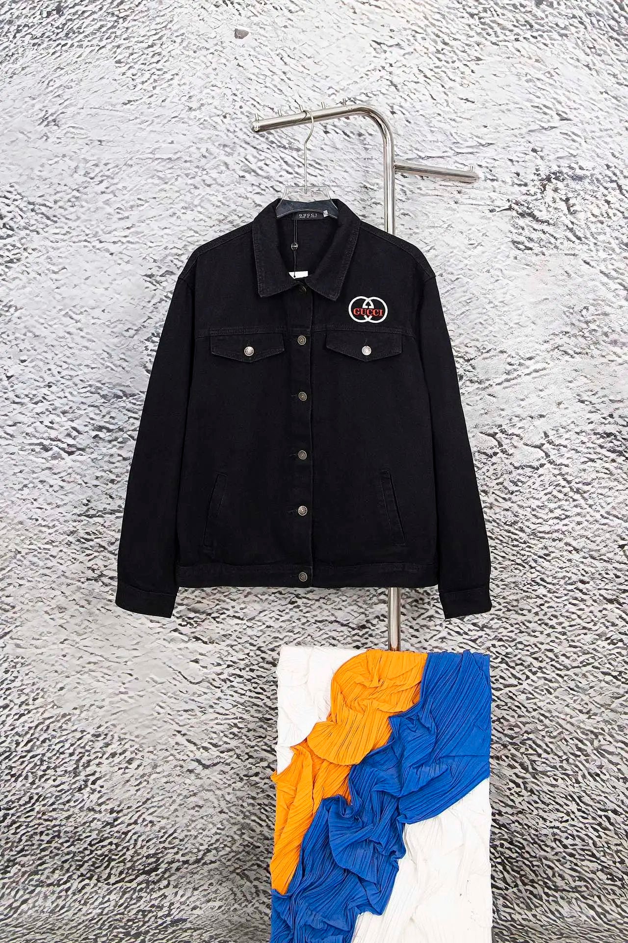Gucci Jackets Embroidered Denim Jacket Unisex Short Coat Towel Embroidery American Style Letters Unisex Streetwear