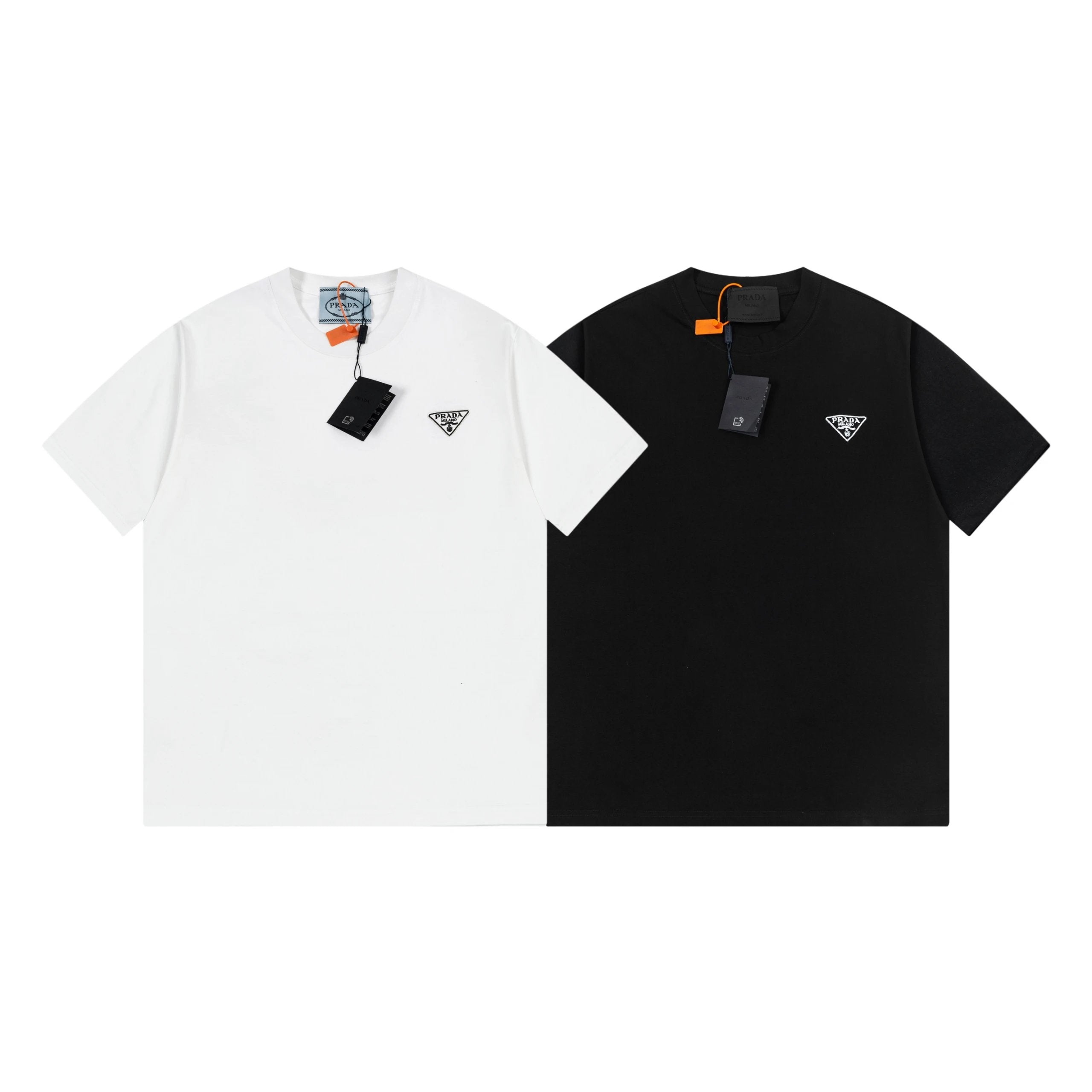 PRADA T-shirt Triangle mark logo round Neck Short Sleeve25ss New pure cotton T Unisex T-Shirt OS Loose Fit Base Shirt Top Half Sleeve T-Shirt