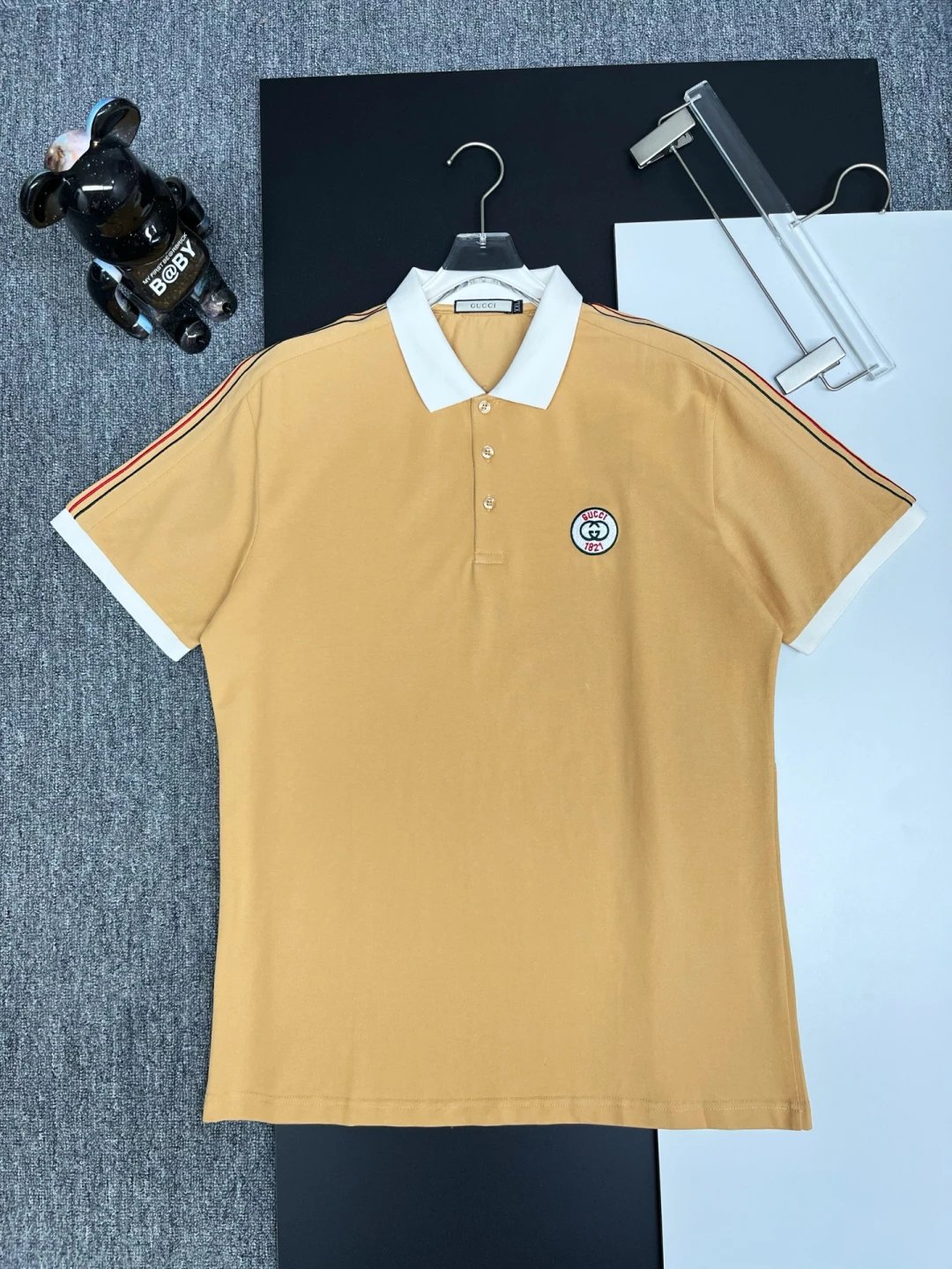 Gucci T-shirt Chest Brand Embroidery logoPOLO Short Sleeve Turn-down Collar Shirt Unisex Summer Loose Fit T Business Commuter Short Sleeve Shirt Plus Size