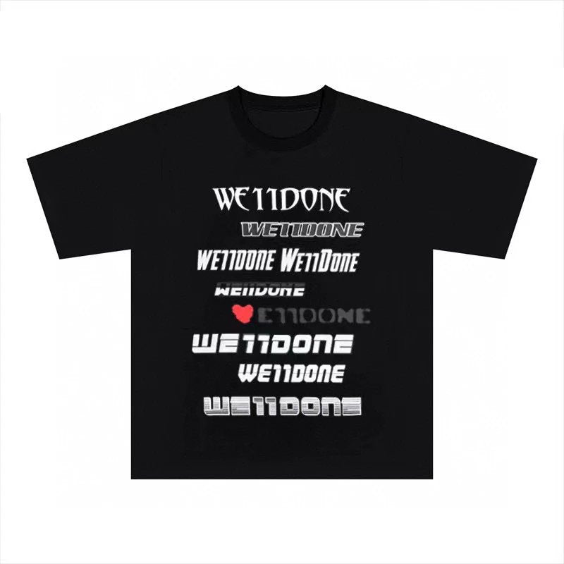 We11done T-shirt Top Version Special-Interest Fashion Brand American Korean Style Summer Pure Cotton Loose Men's Couple Short Sleeve T T-shirt ins