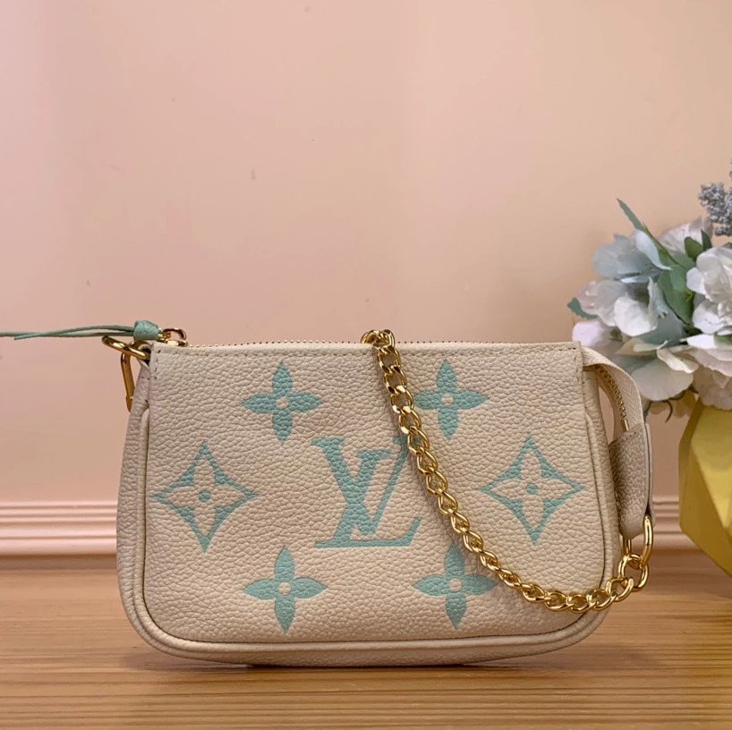 Louis Vuitton LV Women's Bag Top version Mid-Ancient Presbyopic Mahjong Bag Zipper Style Small Shoulder Bag Underarm Bag Coin Purse Hand Bag Handbag Shoulder Bag Messenger Bag Women's Bag Women's Bag M40712M82766M80349M58009New Purple Printing Matcha Gree