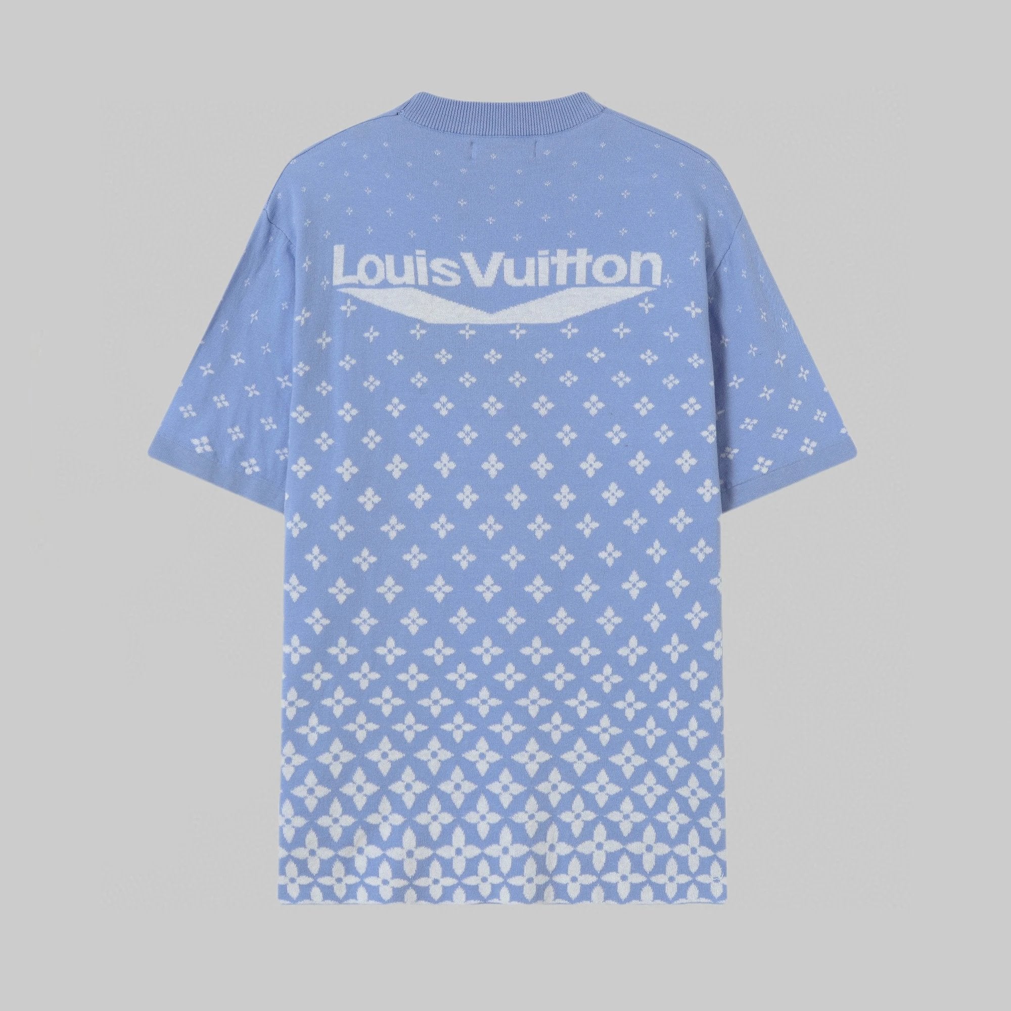 Louis Vuitton LV T-shirt Full Print Jacquard Knit logo round Neck Short Sleeve25ss New Pure Cotton Unisex Style T T-shirt OS Loose Fit Base Shirt Half Sleeve T-Shirt Top Half Sleeve