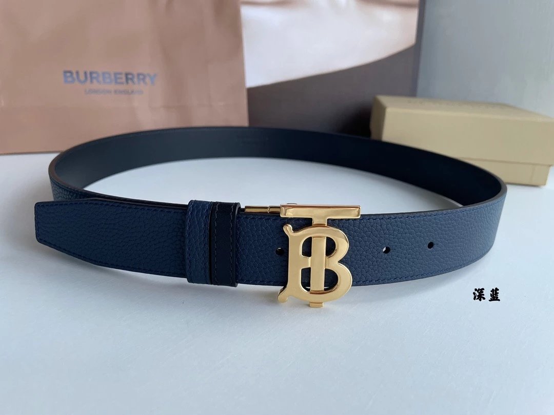 Burberry Belt Top version 【Original Custom】Original New Men's Leather Belt Width3.5cm Double-Sided Imported First Layer Calfskin Full Grain Leather Genuine Goods Quality Original Letter Rotating Buckle Counter Full Set Gift Box Packaging B Home Belt Ferra