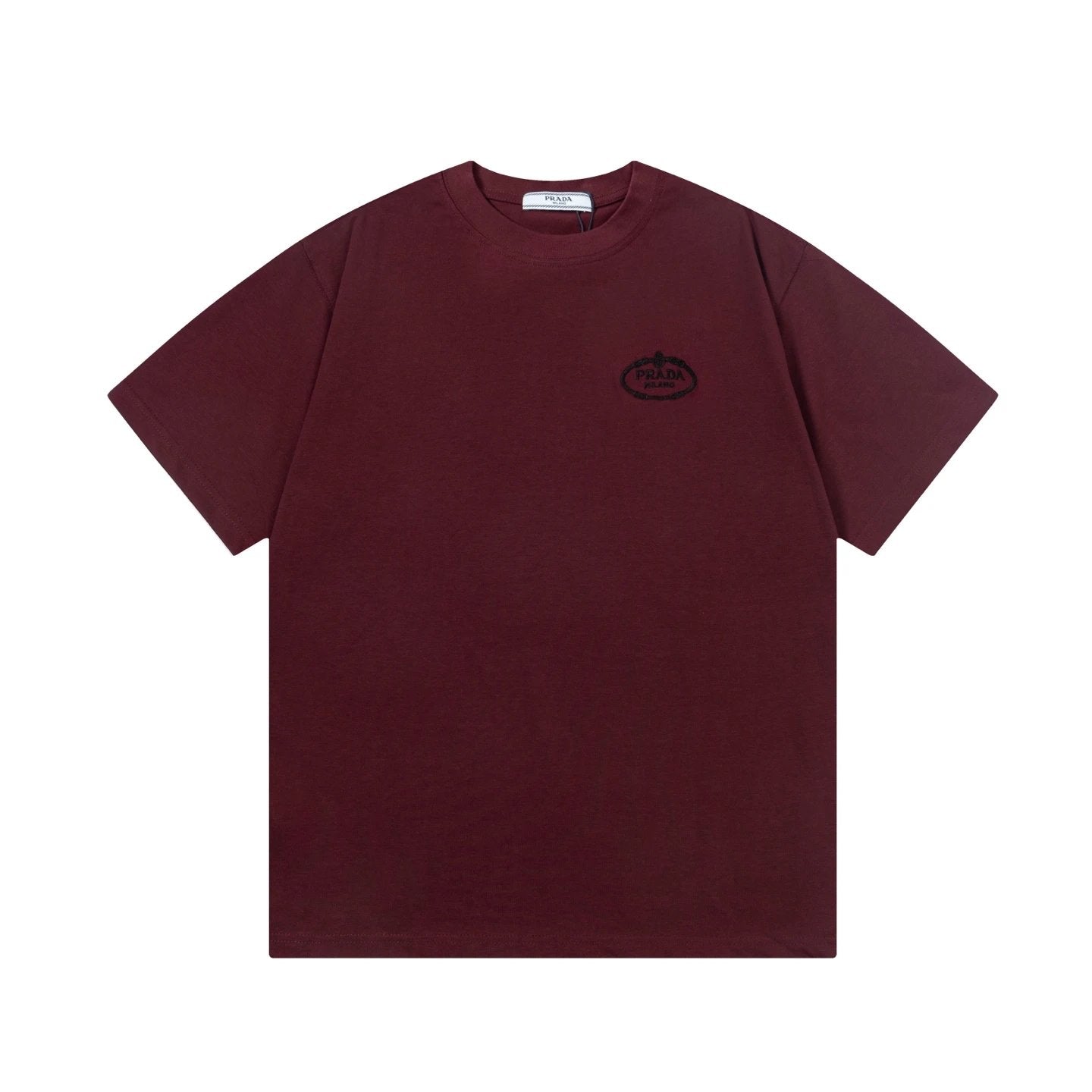 PRADA T-shirt Chest Letter Crown Small Embroidery logo round Neck Short Sleeve25ss New Pure Cotton Unisex Style T T-shirt OS Loose Fit Base Shirt Top Half Sleeve T-Shirt