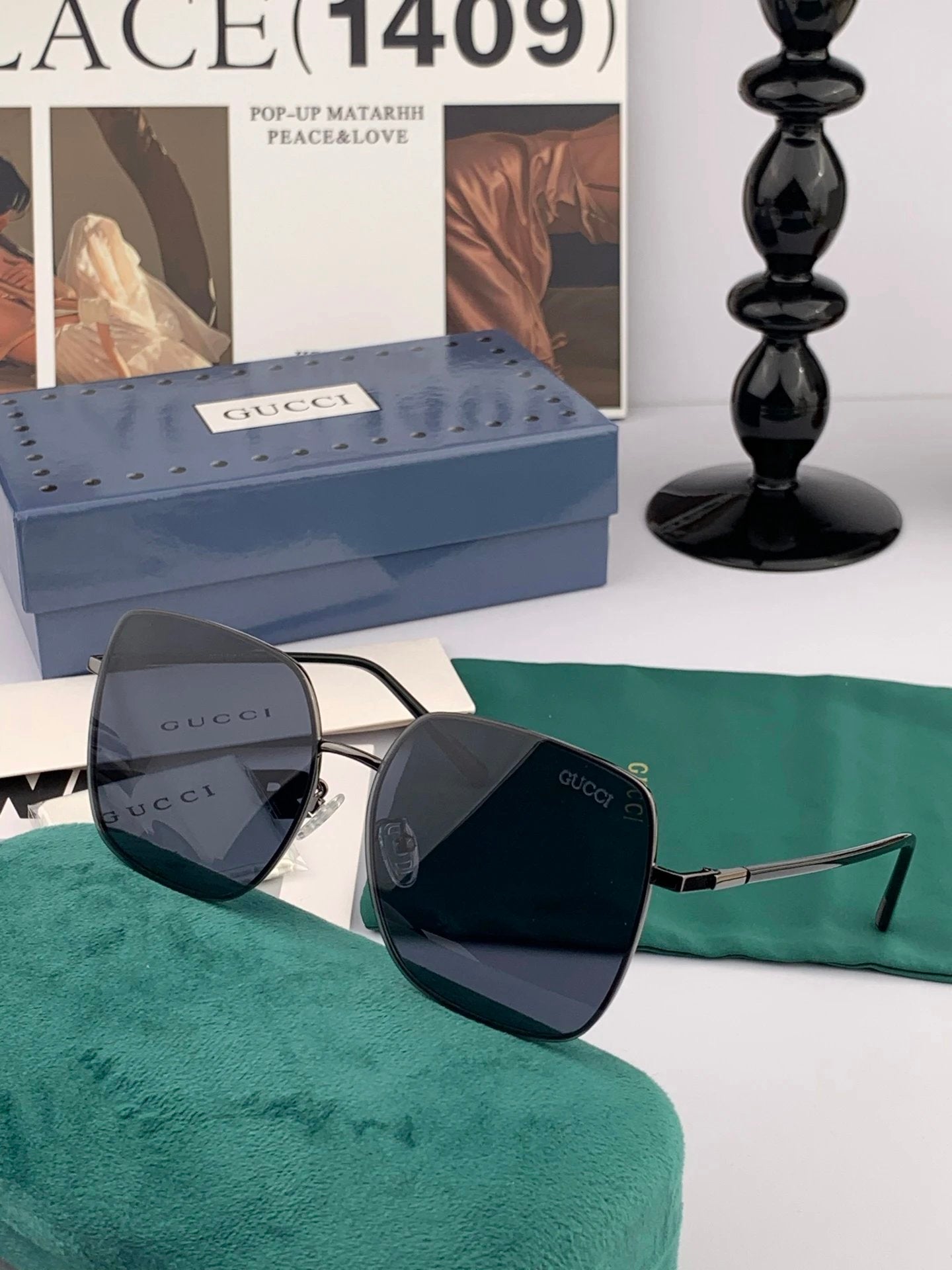 Gucci Sunglasses Colorful Pilot Polarized Sunglasses Slimming Non-Prescription Unisex Couple Style Driving Beach Fishing UV Protection25ss New Sports Casual Versatile