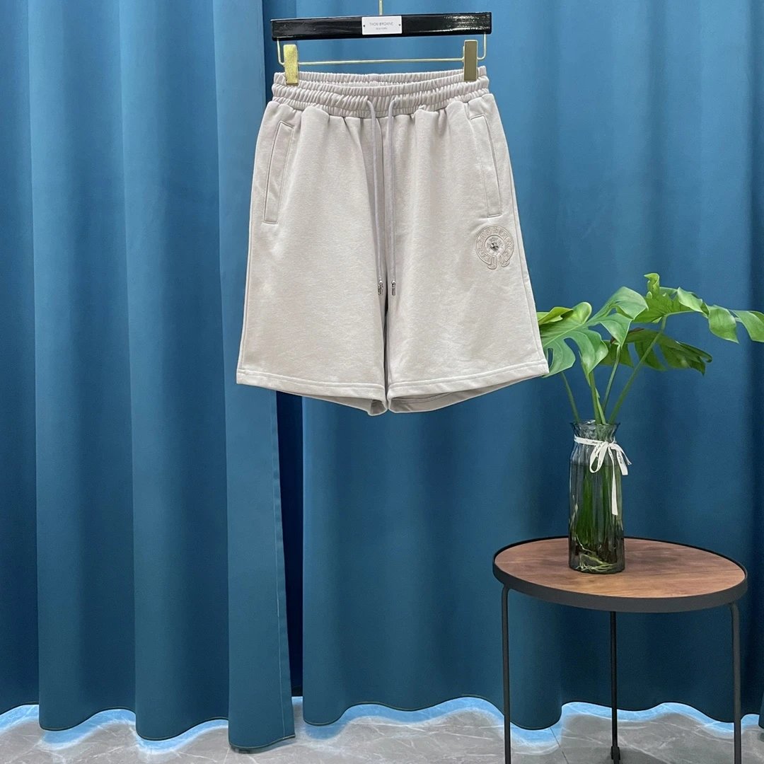 Chrome Hearts Shorts Heavy Craft Hardware Horseshoe Letter Embroidery Shorts Five-Point Shorts25ss New Drawstring Casual Summer Pants5Two-in-One Casual Sweatpants for Men and Women, Pure Cotton Joggers