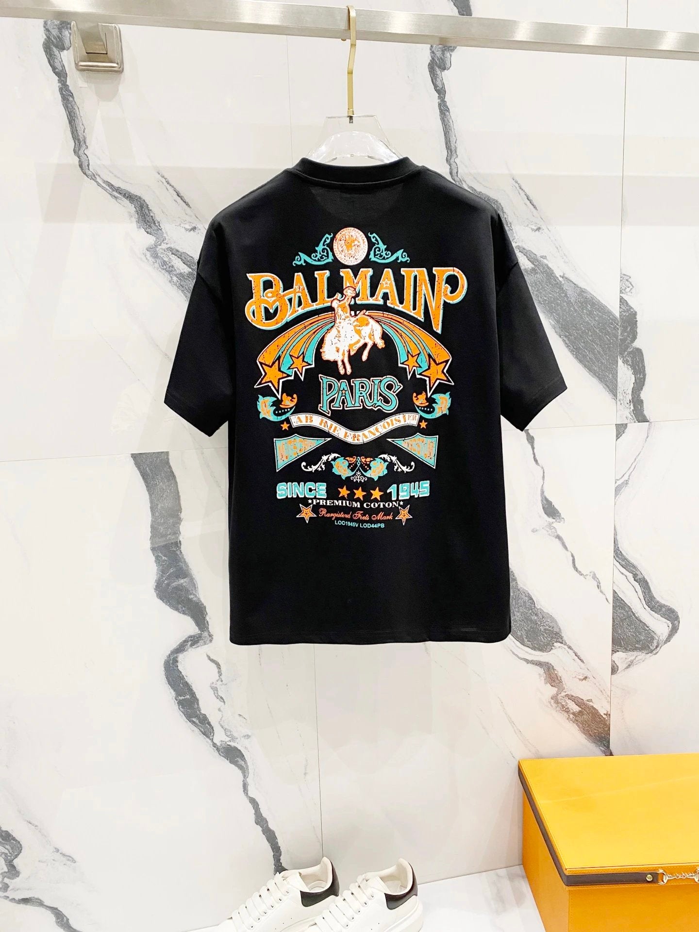 Balmain T-shirt Back Saint Seiya Brand Print logo round Neck Short Sleeve25ss New pure cotton T Unisex T-Shirt OS Loose Fit Base Shirt Top Half Sleeve T-Shirt