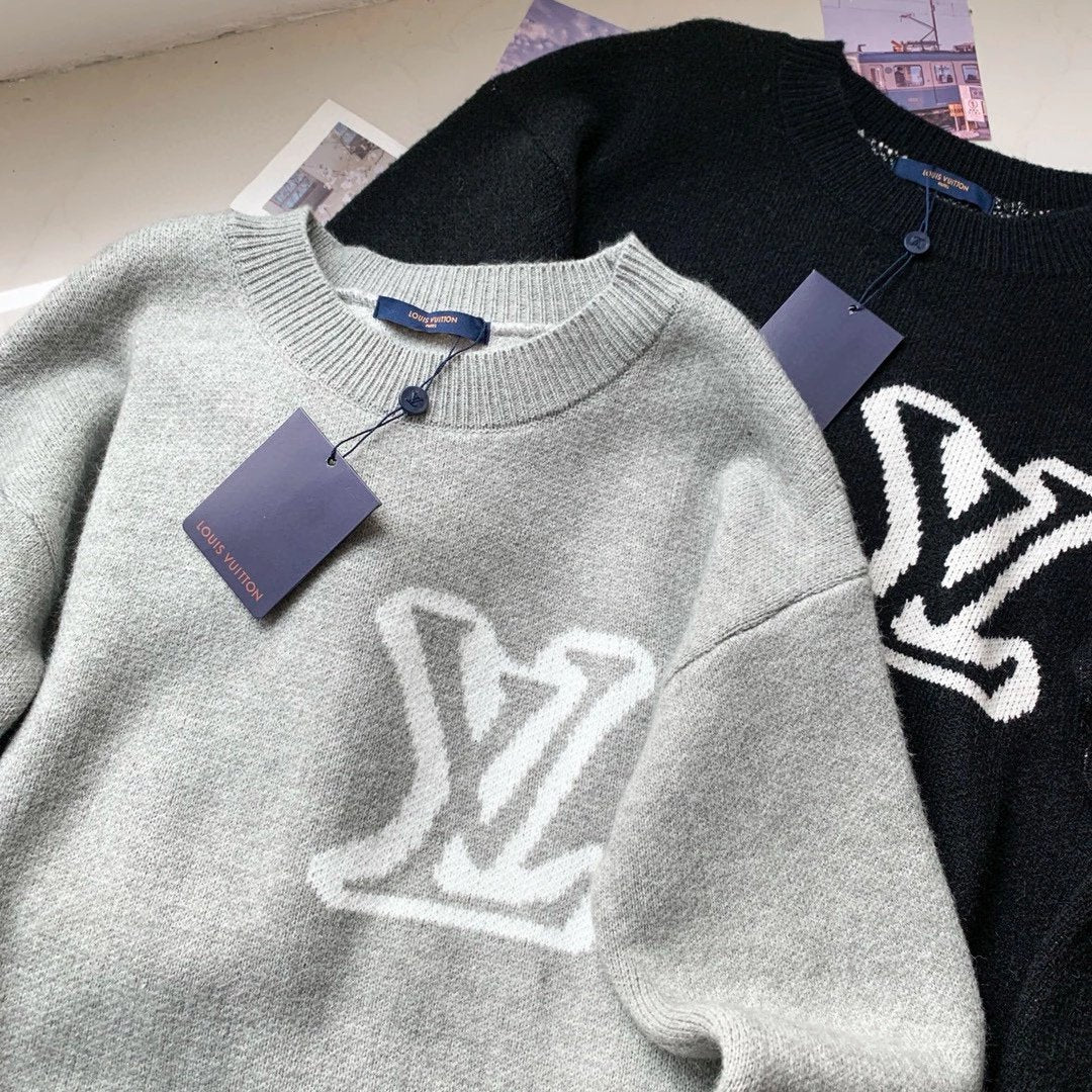Louis Vuitton LV sweater Jacquard Large logo Pullover Sweater023-CY