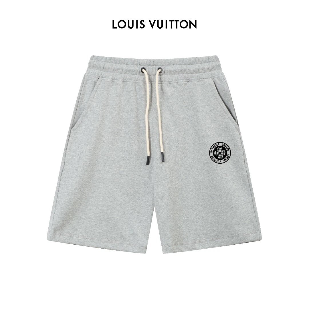 Louis Vuitton LV Shorts Letter Pattern Printing logo Five-point Shorts25ss New Drawstring Casual Summer Pants5Two-in-One Casual Sweatpants for Men and Women, Pure Cotton Joggers
