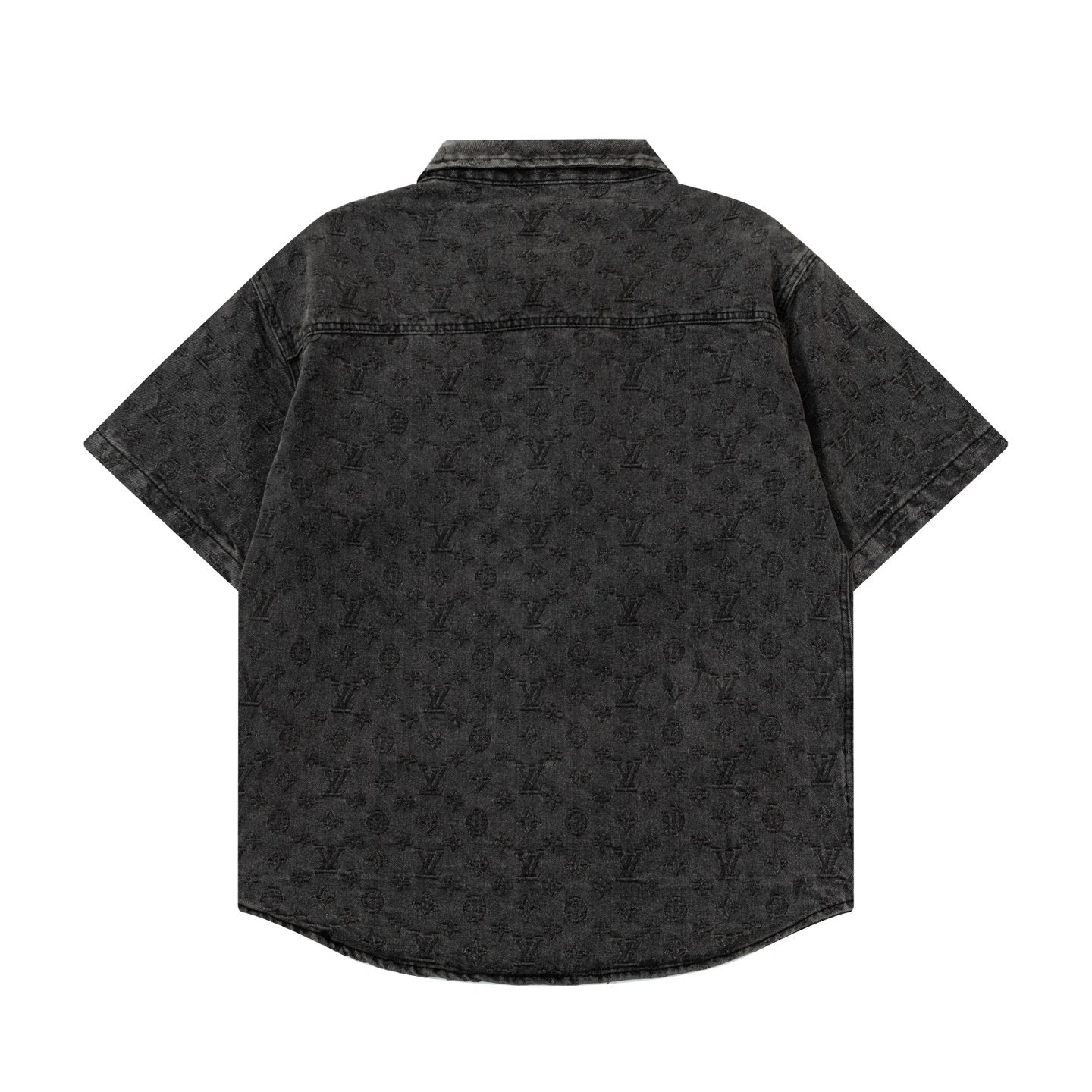 Louis Vuitton LV Shirt Full Print Dark Pattern Old Flower Print logo Shijia Turn-down Collar Short Sleeve Shirt Versatile Business Unisex Casual Slim Fit Jacket