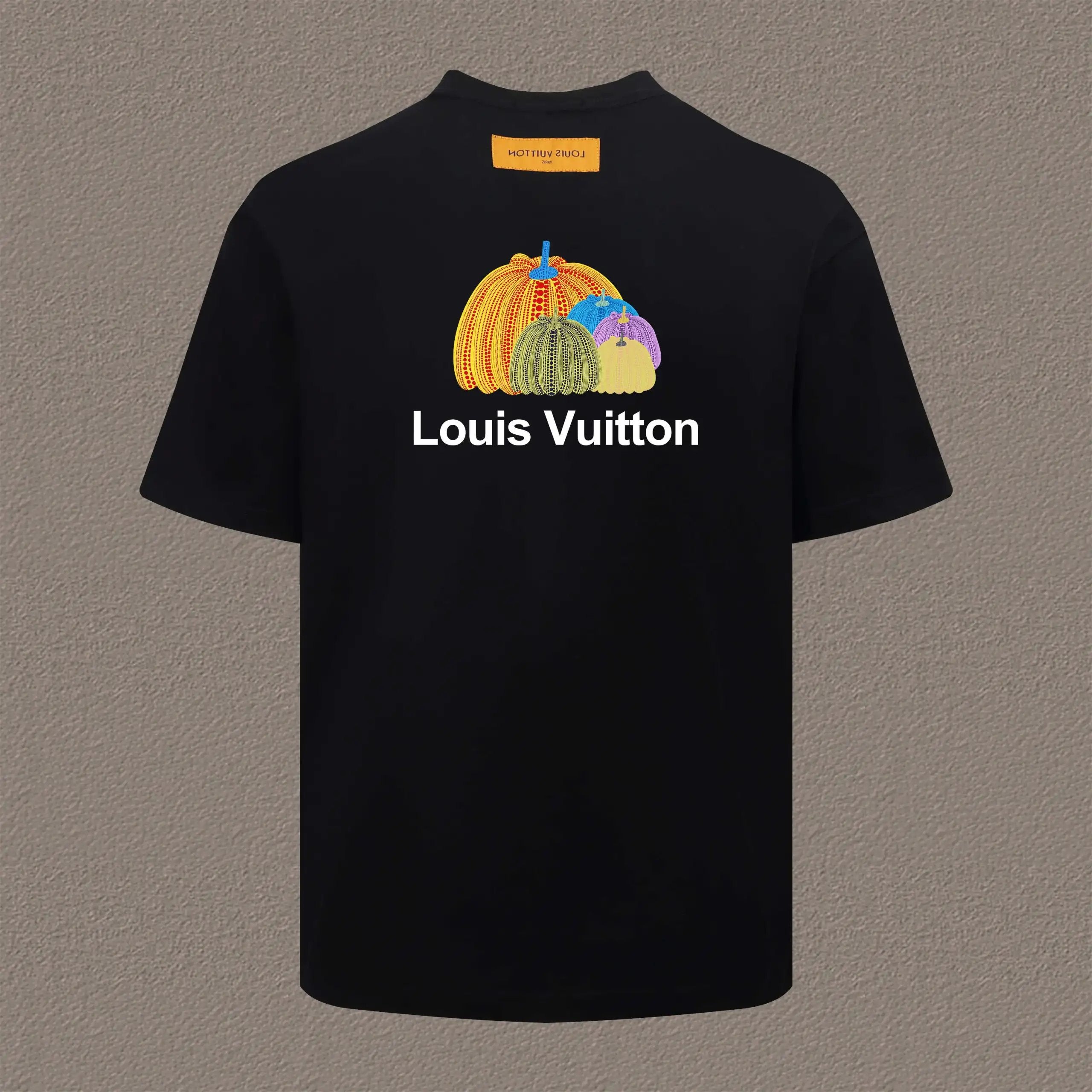 Louis Vuitton LV T-shirt Grass-Grown Mi Jian Series Back Print logo round Neck Short Sleeve25ss New pure cotton T Unisex T-Shirt OS Loose Fit Base Shirt Top Half Sleeve T-Shirt