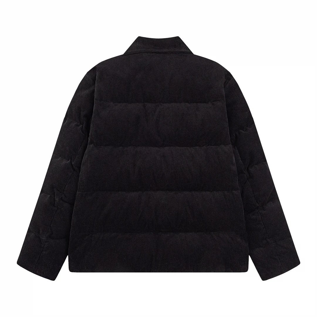 PRADA Jackets Classic Triangle Logo Corduroy Jacket Cotton Coat Unisex Winter Warm Sports Casual Loose Fit Versatile