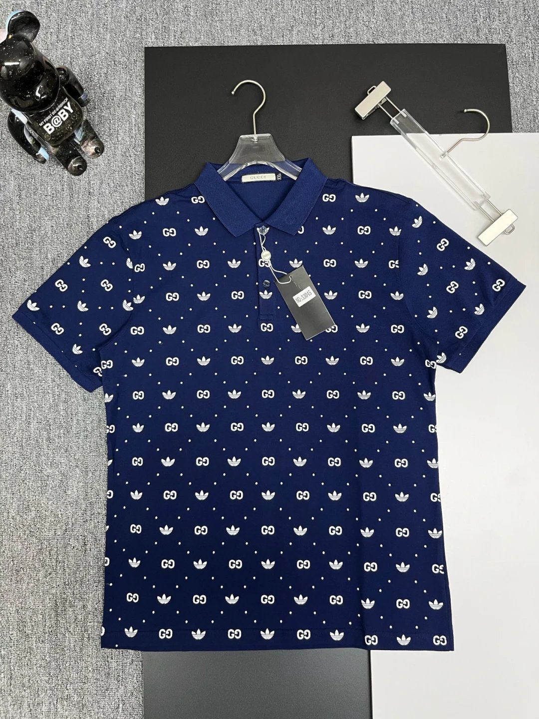 Gucci T-shirt Full-body Gucci Adidas Print logoPOLO Shirt Lapel Short Sleeve25ss New Unisex Summer Short Sleeve OS Loose T Business Half Sleeve Shirt Plus Size T-Shirt