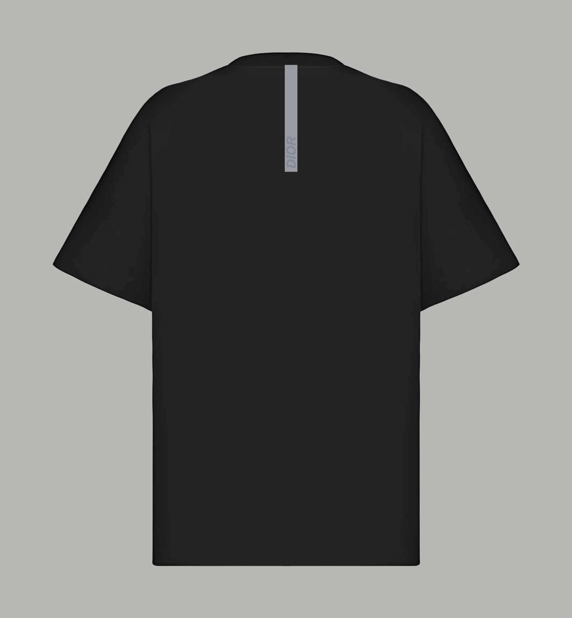 Dior T-shirt Reflective Strip Print on the Back logo round Neck Short Sleeve25ss New Pure Cotton Unisex Style T T-shirt OS Loose Fit Base Shirt Top Half Sleeve T-Shirt