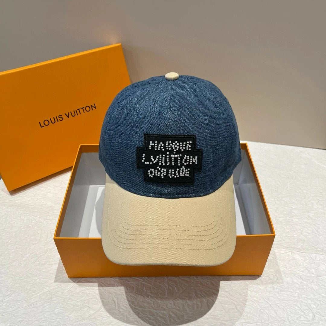 Louis Vuitton LV Hat Letters logo Baseball Cap Sunshade Sun Protection Duckbill Cap Unisex Couple Style Large Head Circumference Slimming Face Curved Brim Versatile Sports Hat