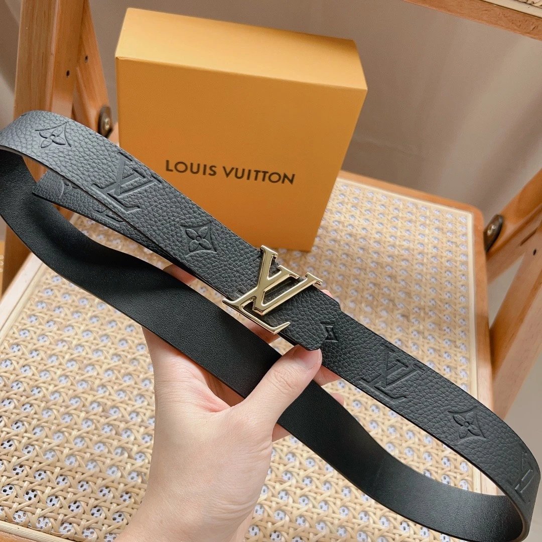 Louis Vuitton LV Belt Top version 【Counter Quality】Belt New Belt3.0,2.5cm Women's Belt v Women's Leather Belt with Metal Buckle with Classic Presbyopic Chessboard Grid Belt with Genuine Goods Packaging No Problem in and out of the Counter Versatile Casual