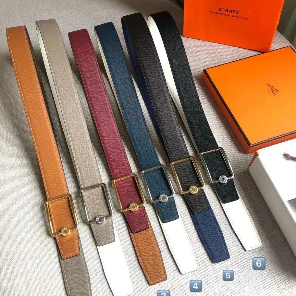 Hermes Belt Top version Men H Buckle Leather Calfskin Business Casual Double-Sided Available Belt