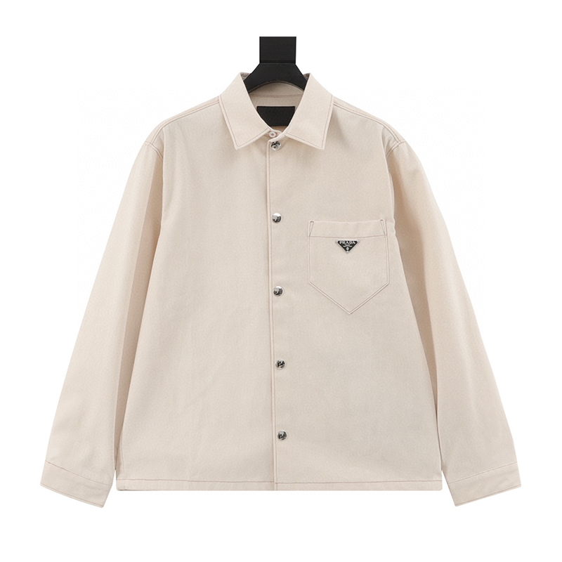 PRADA Jackets Open Line Flocking Button Denim Jacket Same Style for Men and Women