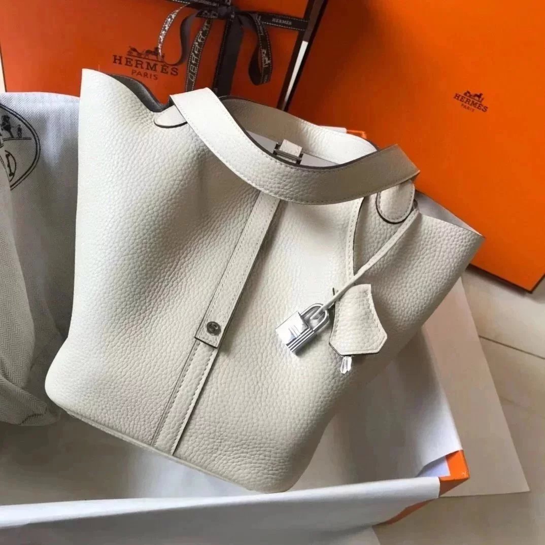 Hermes women's bag Top version Women's Bag21New Handmade picotin Bucket Bag1822Vegetable Basket Bucket Bag Handbag