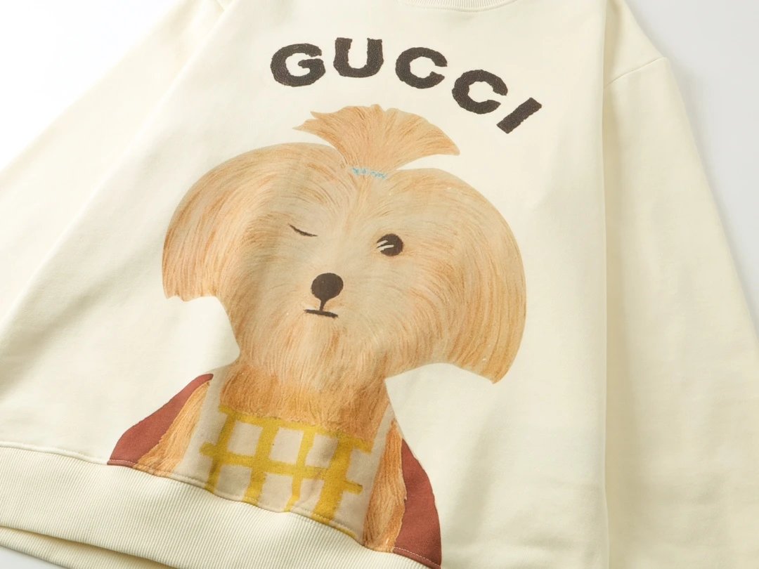 Gucci Hoodie Cartoon Large Chest logo Printed Crewneck Sweatshirt Long Sleeve Base Shirt Outerwear Trendy Unisex Sports Casual Loose Fit Versatile New Autumn Winter Collection