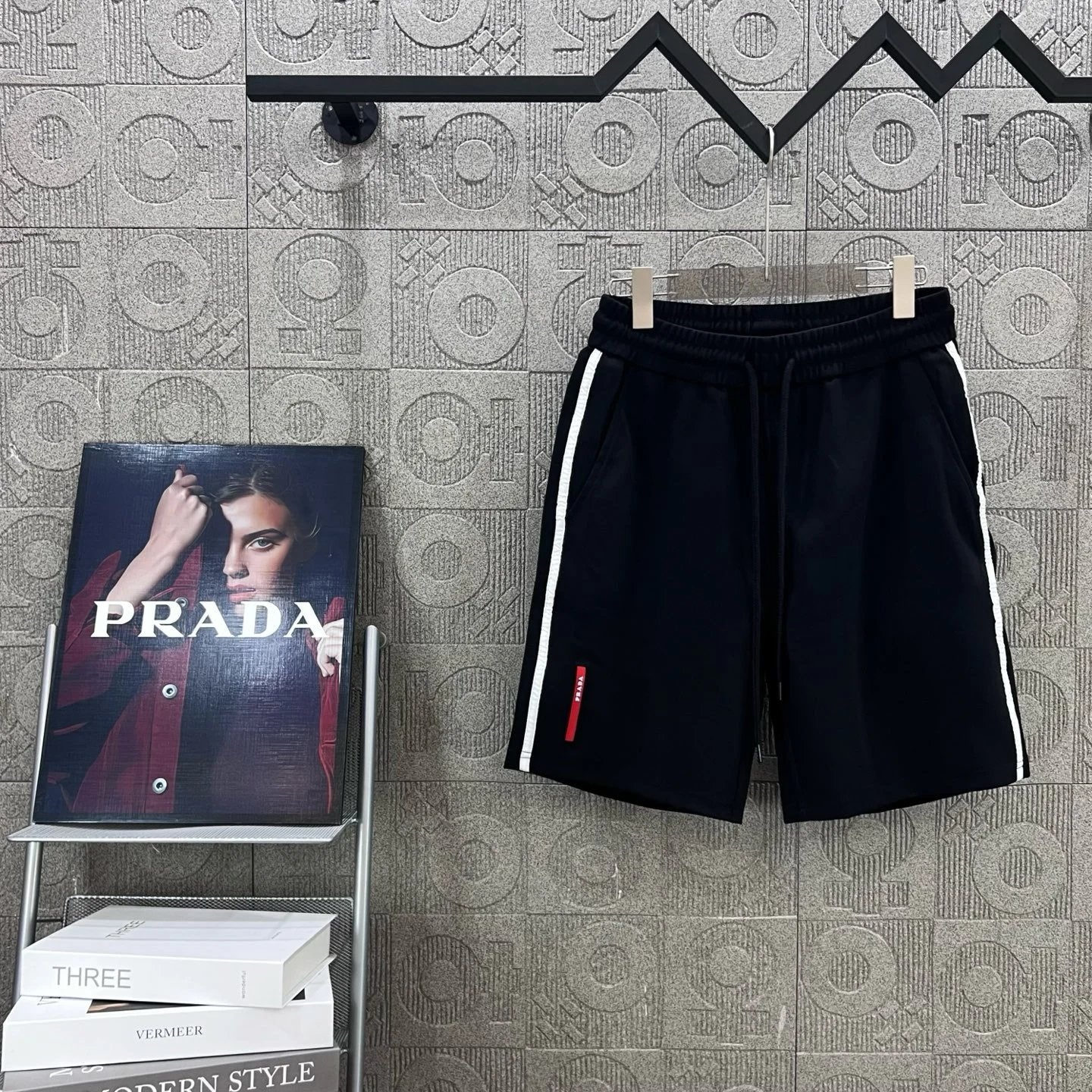 PRADA Shorts Rubber Band Letter Ribbon Patchwork logo Five-point Shorts25ss New Drawstring Casual5Two-Piece Casual Sweatpants Summer Pants Unisex Pure Cotton Sweatpants