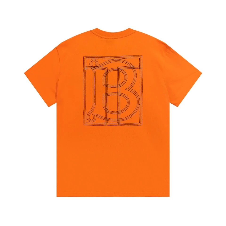 Burberry T-shirt Back TB Printing logo round Neck Short Sleeve25ss New Pure Cotton Unisex Style T T-shirt OS Loose Fit Base Shirt Top Half Sleeve T-Shirt