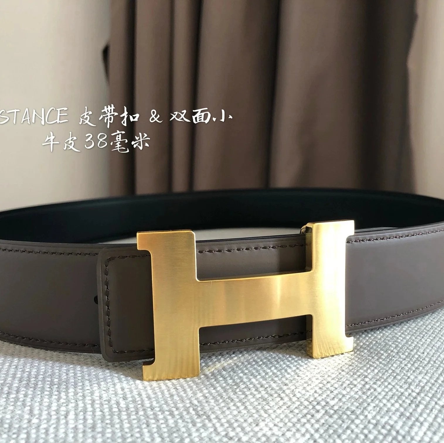 Hermes Belt Top version Double-Sided Cowhide Men's Women's Belt Genuine Leather Business Man's Belt Italy Imported First Layer Cowhide Leather Pure Original Leather Pure Steel Buckle Pant Belt3.8Centimeter Wide