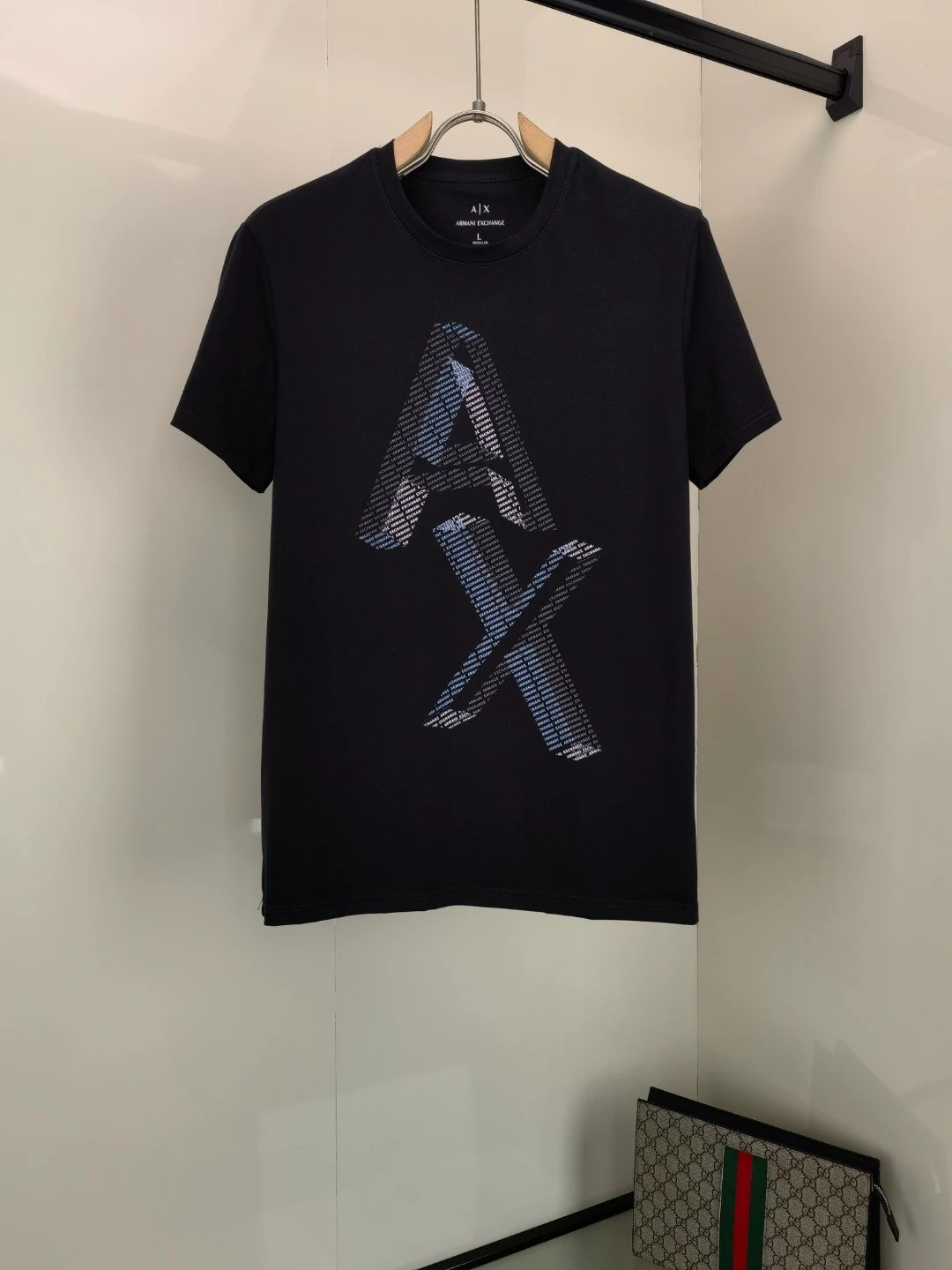 Armani T-shirt 3D Letter Print on the Chest logo round Neck Short Sleeve25ss New pure cotton T Unisex T-Shirt OS Loose Fit Base Shirt Top Half Sleeve T-Shirt