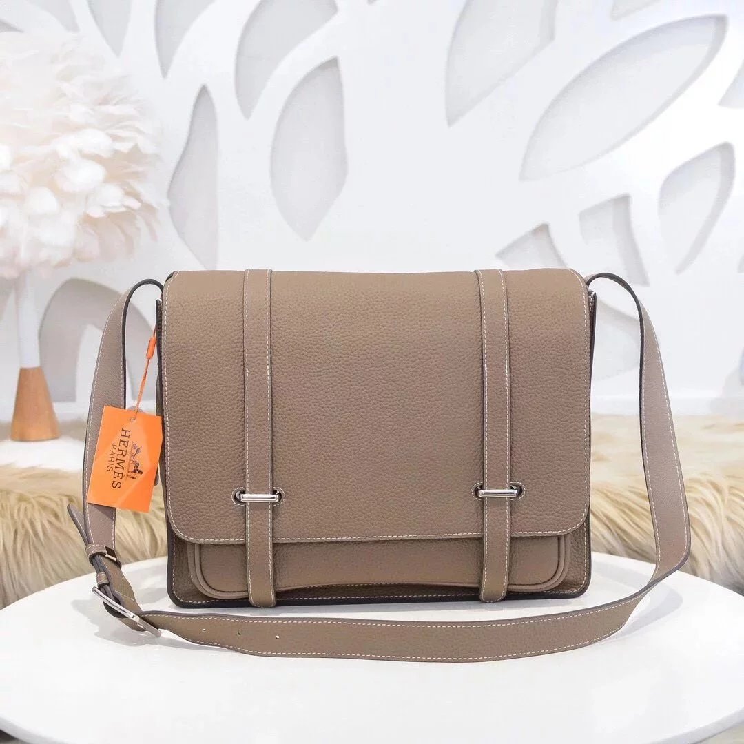 Hermes men's bag Top version High-End Men's and Women's Bags Shoulder Bag Crossbody Bag Men's and Women's Universal H Steve steve One of the Classic Masterpieces of Double-Drawer Belt, Original Factory togo Leather
