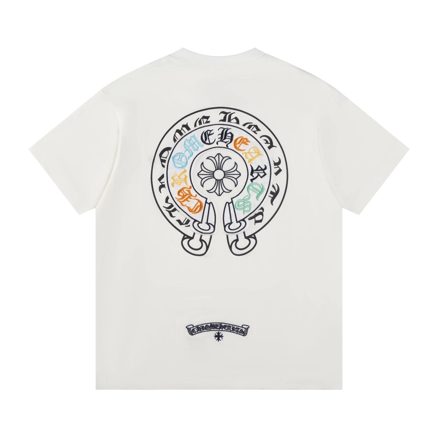 Chrome Hearts T-shirt Horseshoe Sanskrit Script Print logo round Neck Short Sleeve25ss New Pure Cotton Unisex Style T T-shirt OS Loose Fit Base Shirt Half Sleeve T-Shirt Top Half Sleeve