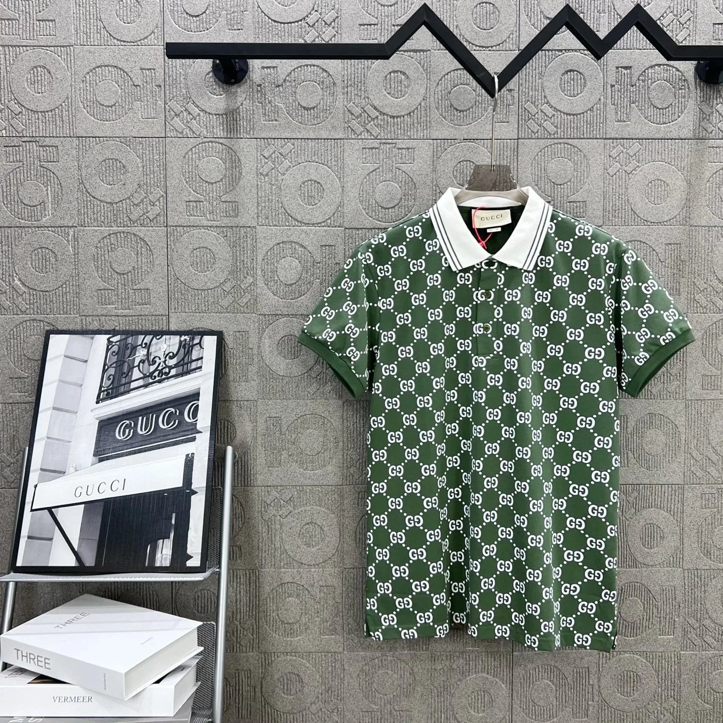 Gucci T-shirt Full Bloom Double G Small LOGO Printing POLO Short Sleeve Turn-down Collar Shirt Unisex Summer Loose Fit T Business Commuter Short Sleeve Shirt Plus Size